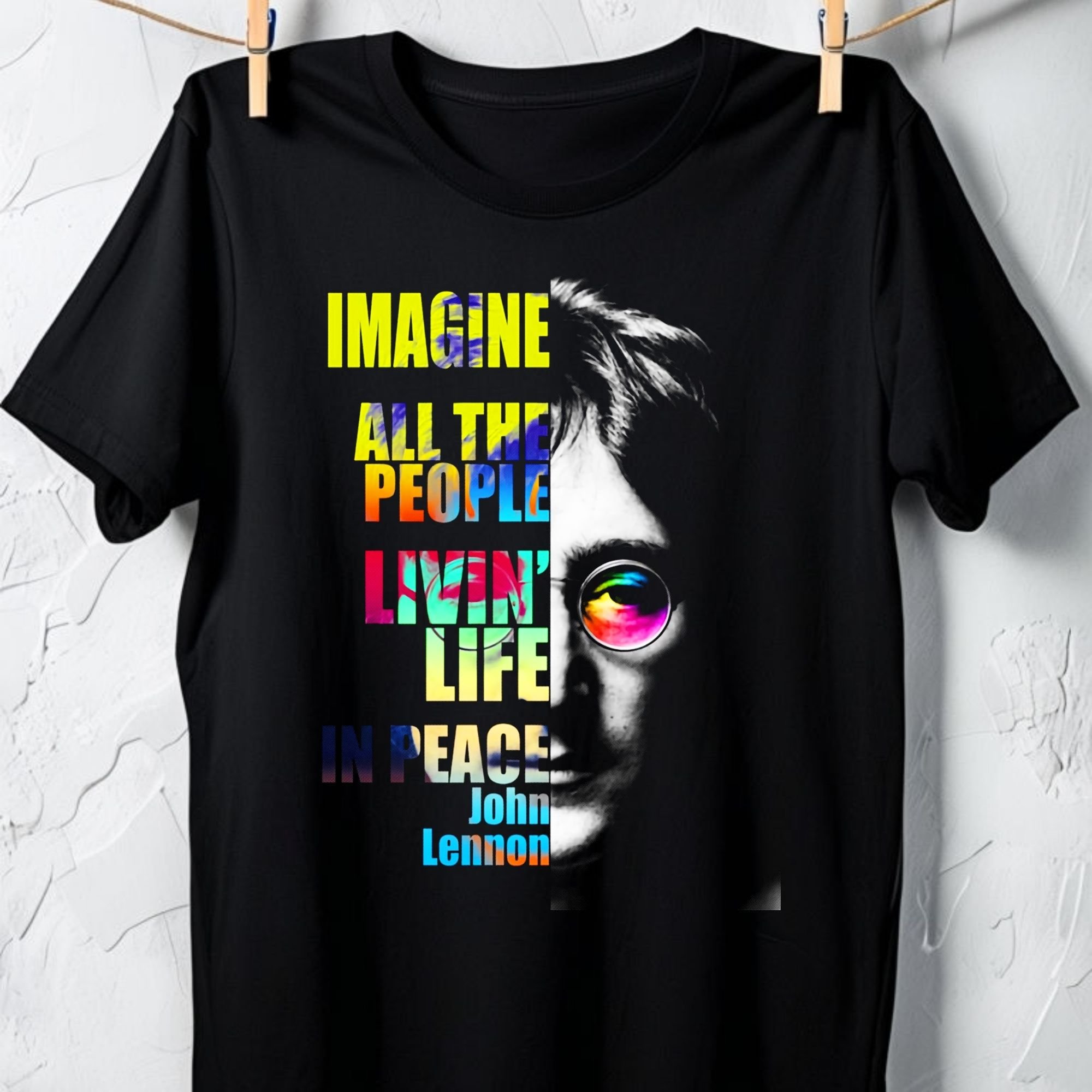John Lennon "Imagine" Halftone Tribute T-Shirt