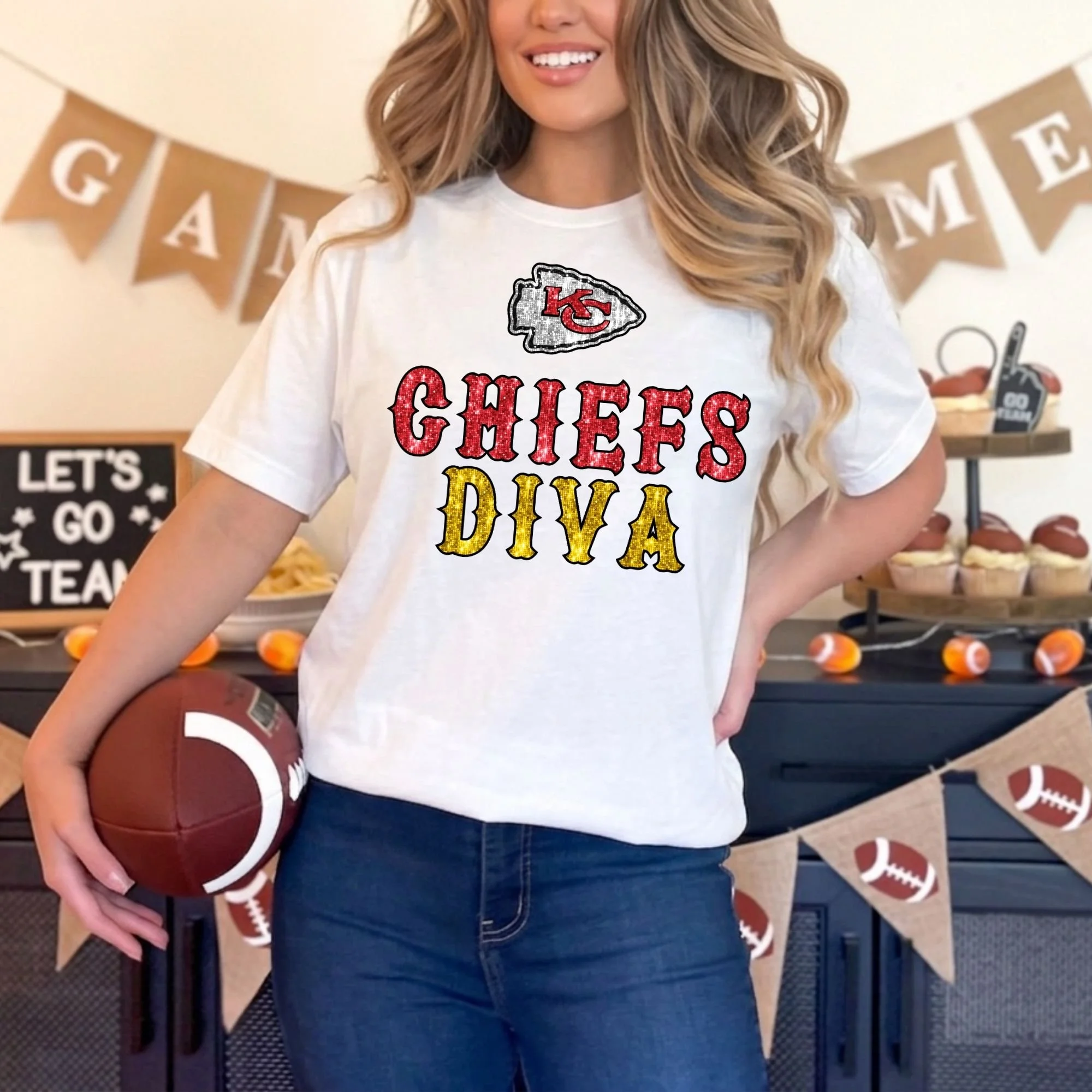 Kansas City Chiefs Glitter Team Spirit Tee