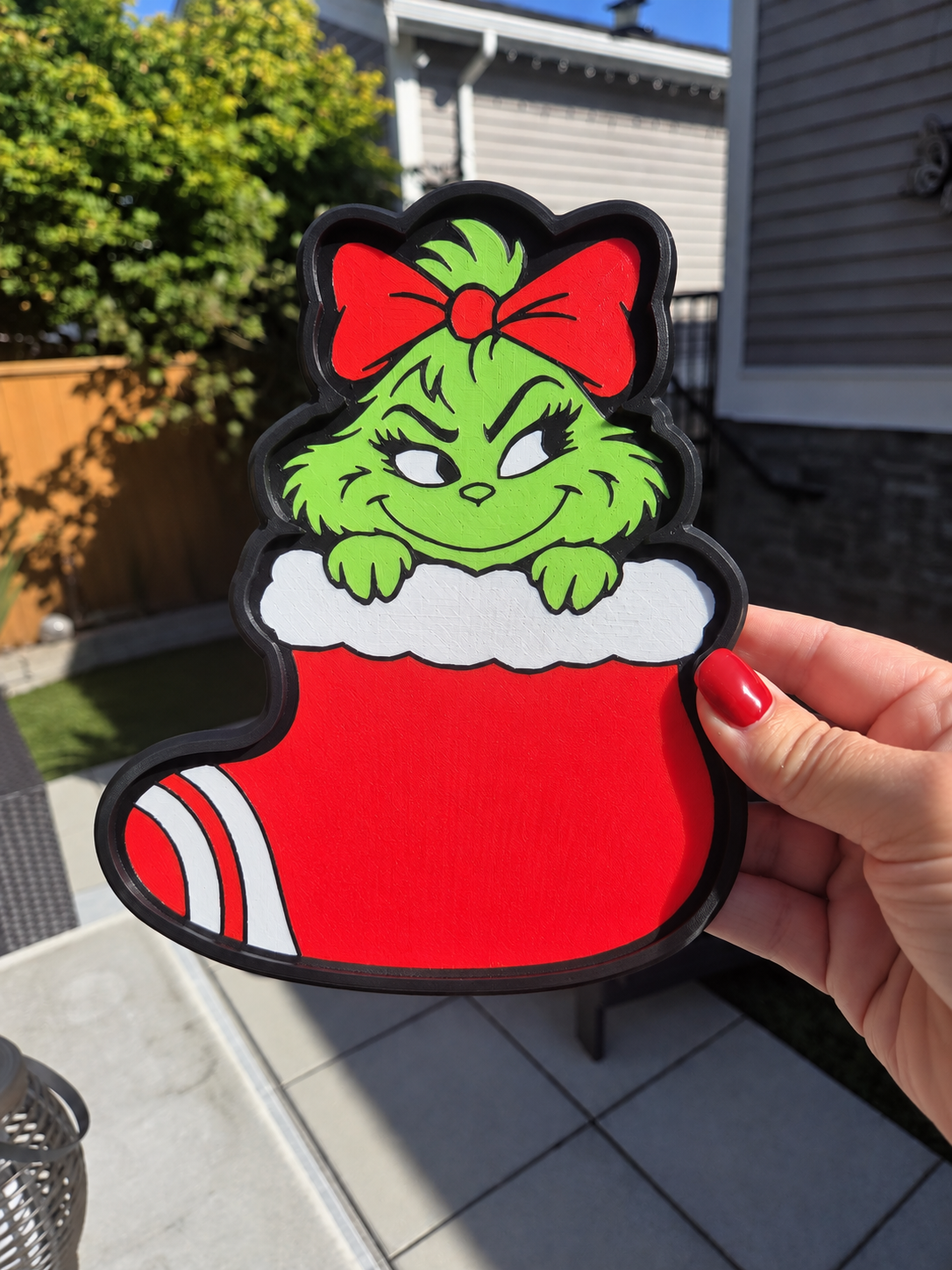 Lime-green Christmas stocking trinket tray.png
