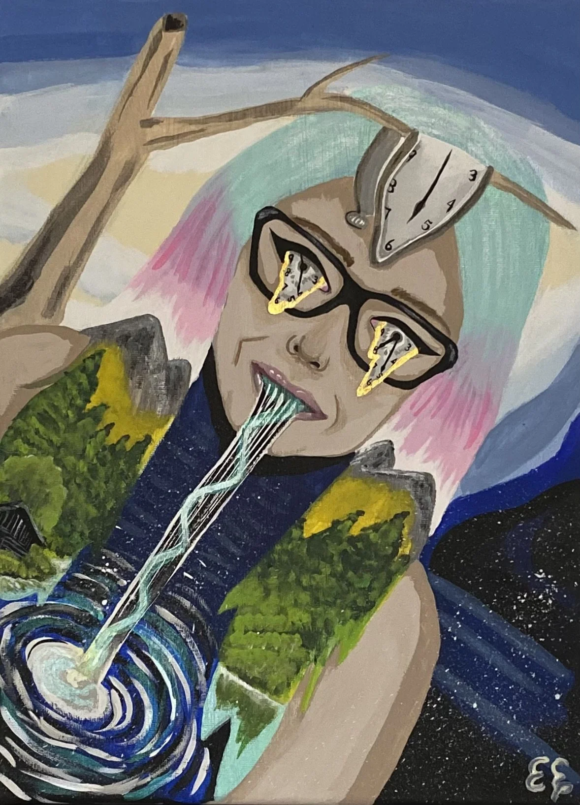 “The Endless,” self-portrait, Instructor-Prior Lokason, acrylic paint.jpeg