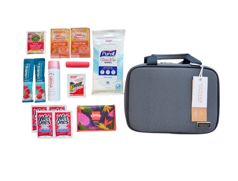 backstage hospitality bag with curated wellness and essential items