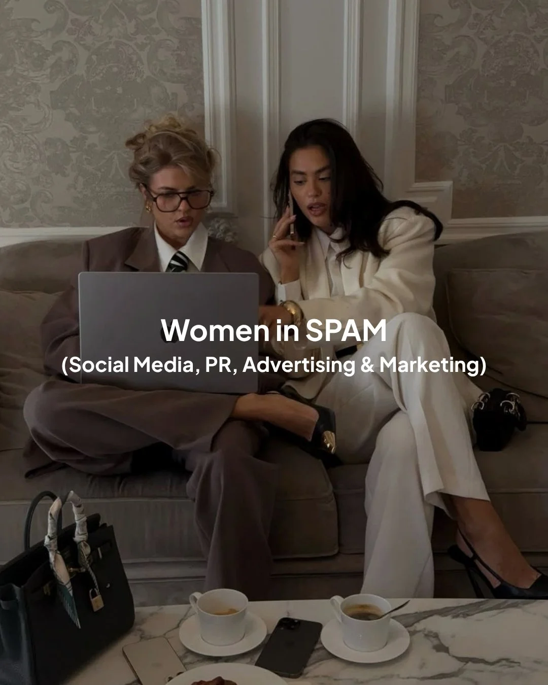 What do we do, you ask? We&rsquo;re women in SPAM 💼 🤳 🎀 

#womeninspam is going slightly viral and we couldn't be more seen. 

Chronically online, living in scheduled posts, trending audios and last-minute briefs. Running off multiple coffees and 