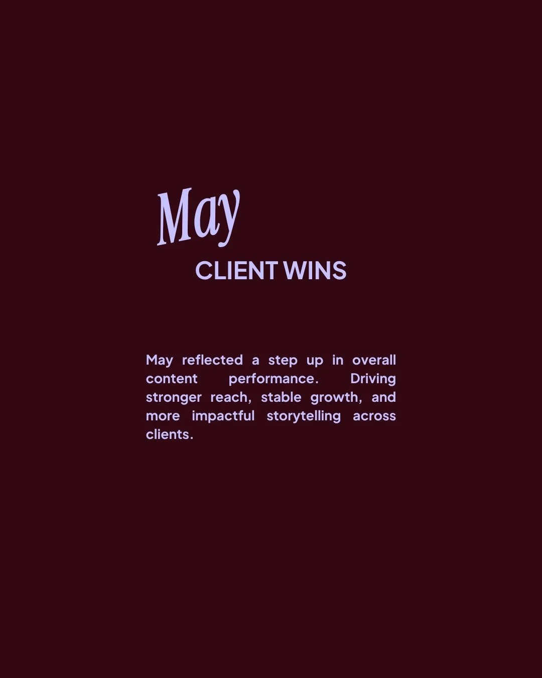 Some incredible client results from May 💜 

127K reel views = a single piece of content putting your business in front of thousands of people. One post. HUGE visibility.
161% increase in reach = thousands of people who may not of known your brand be