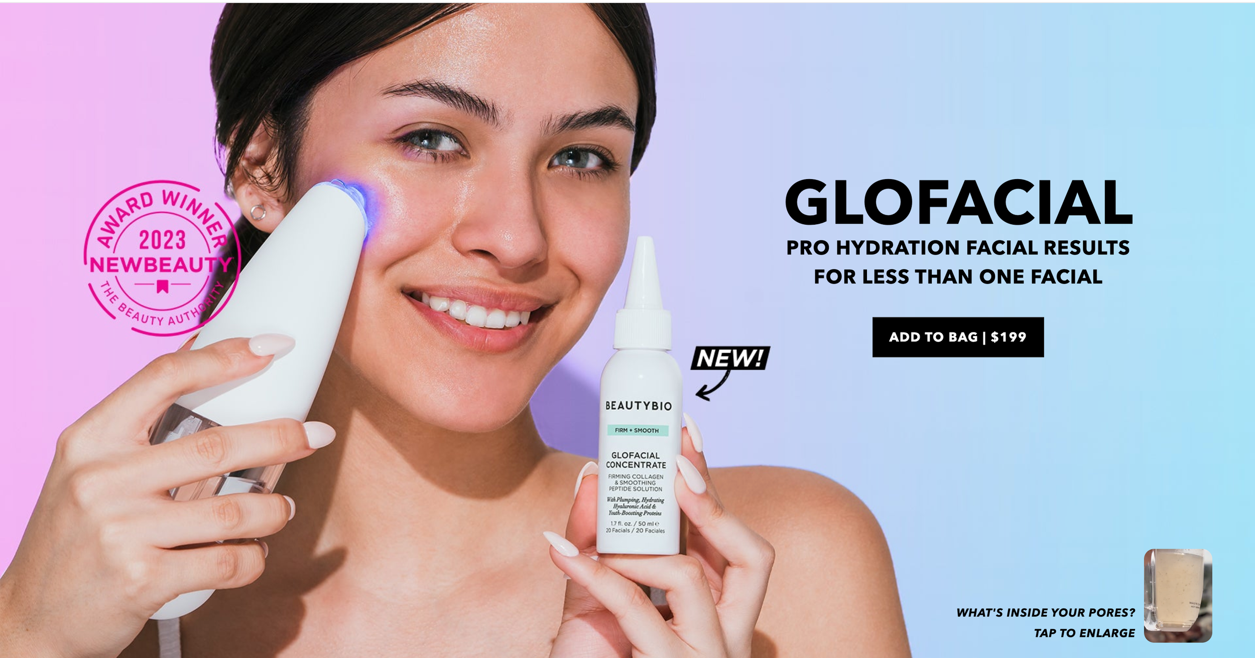 GLOfacial Pore-Cleansing At-Home Hydration Facial Tool