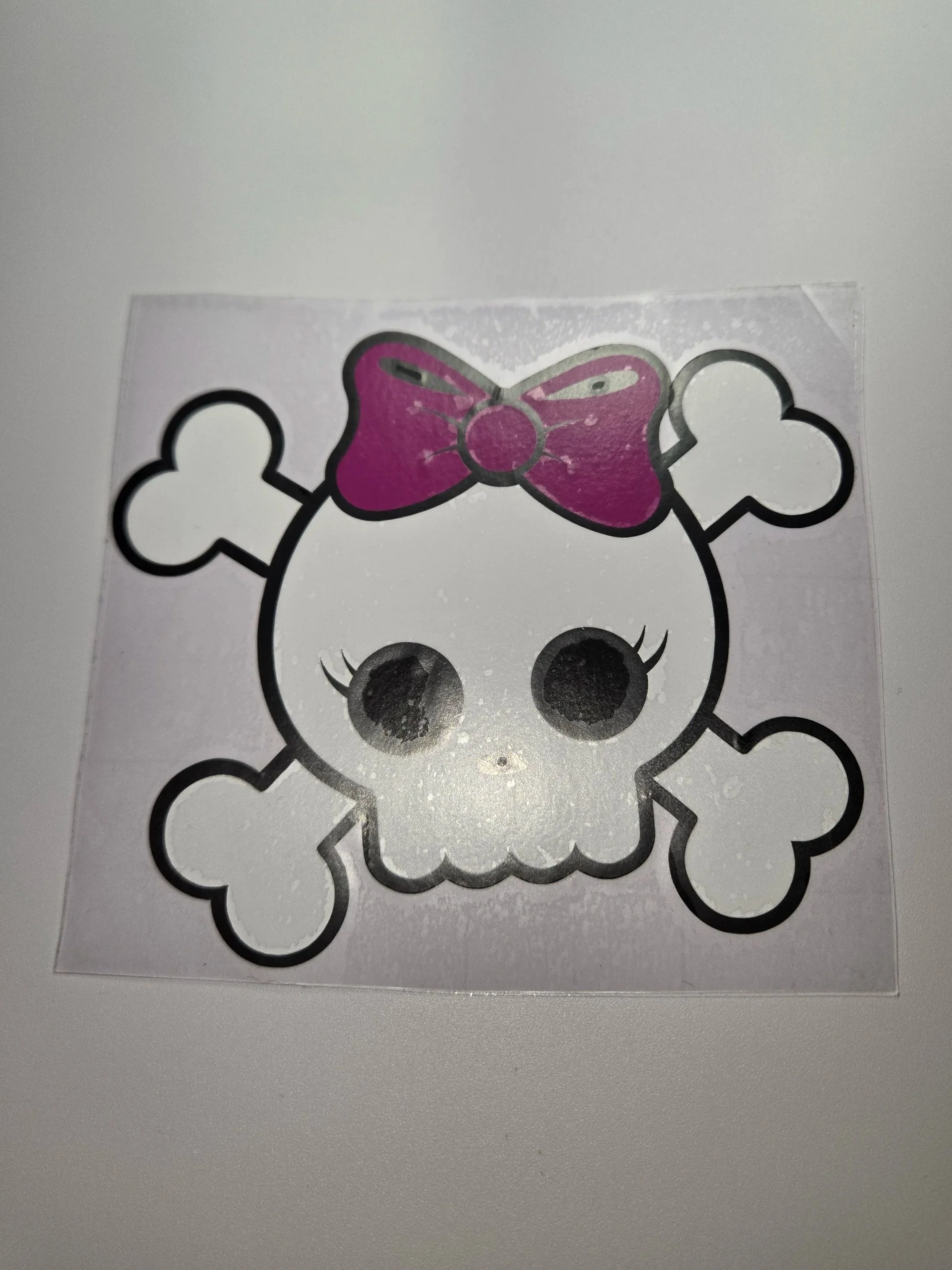 4.5" Cute Skull with Bow Decal