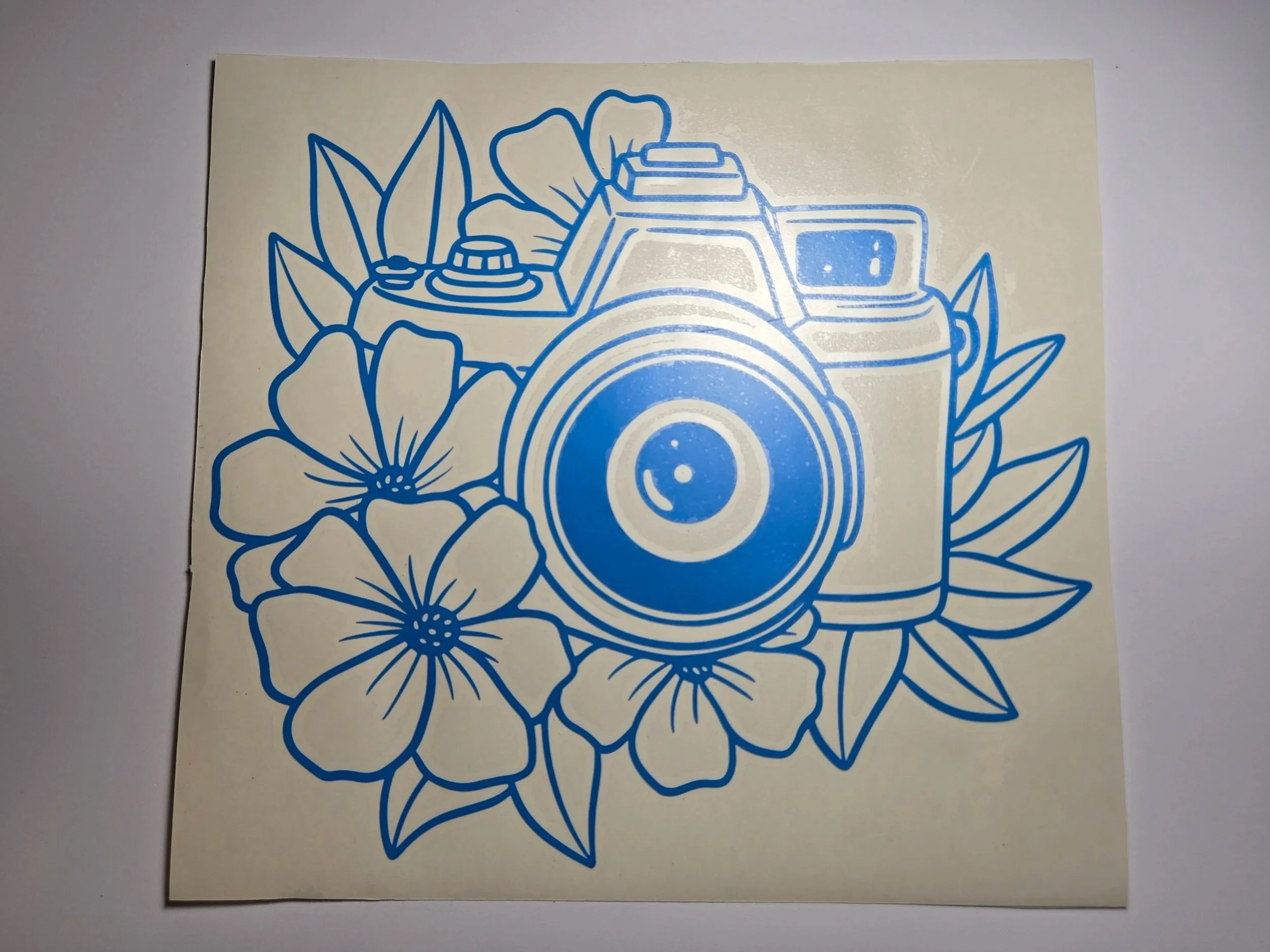 8.5" Camera with Flowers Decal
