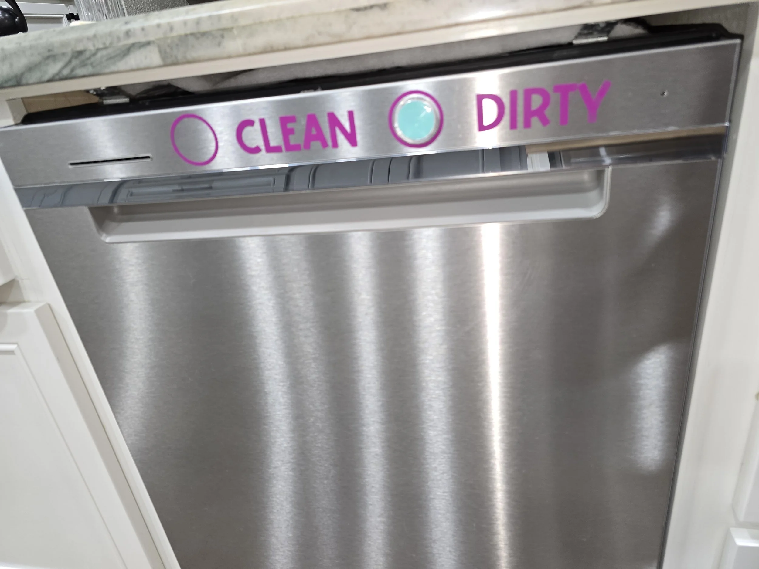 Clean and dirty dishwasher sign