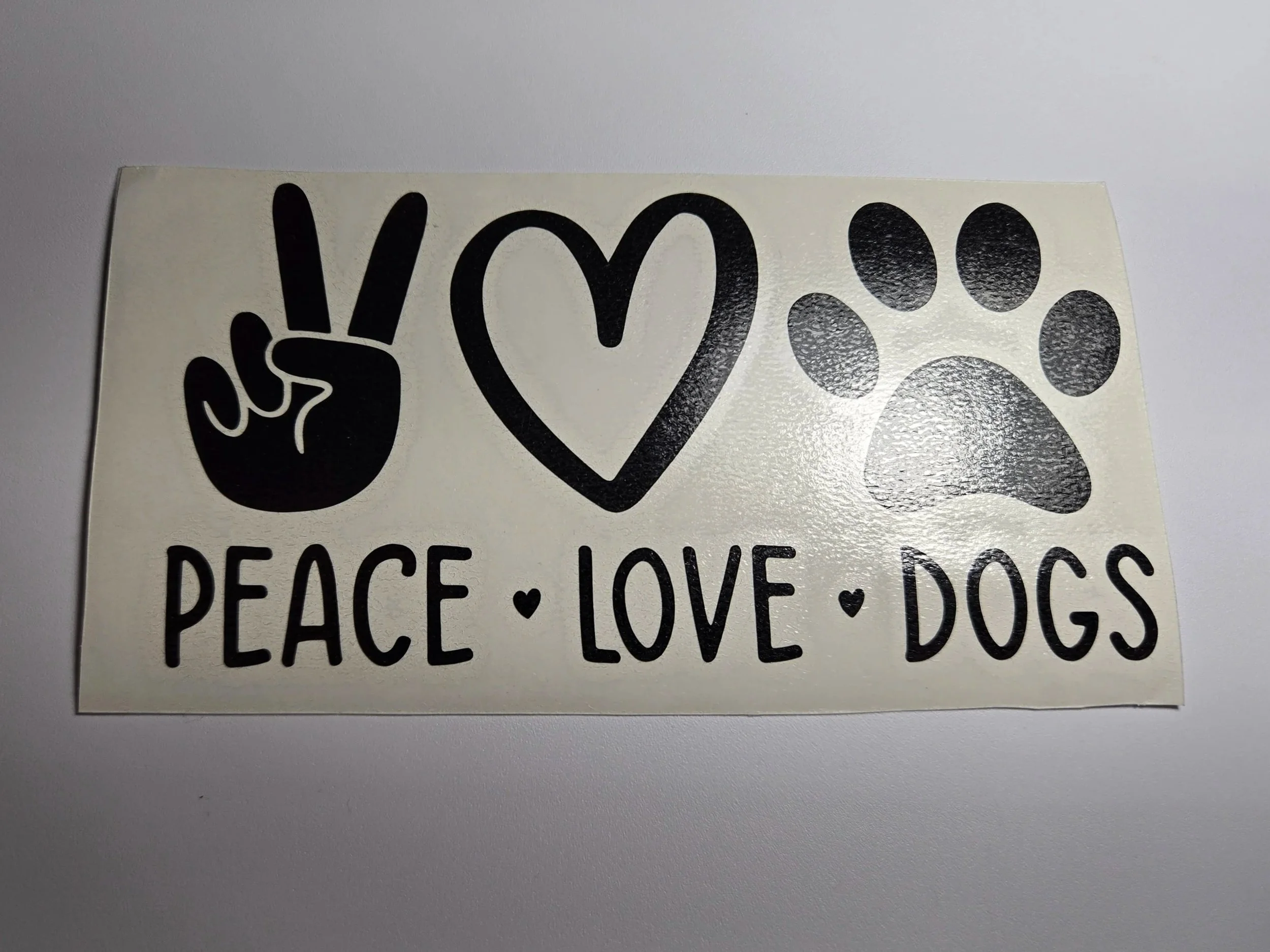 5.5" 'Peace, Love, Dogs' Emojis Decal