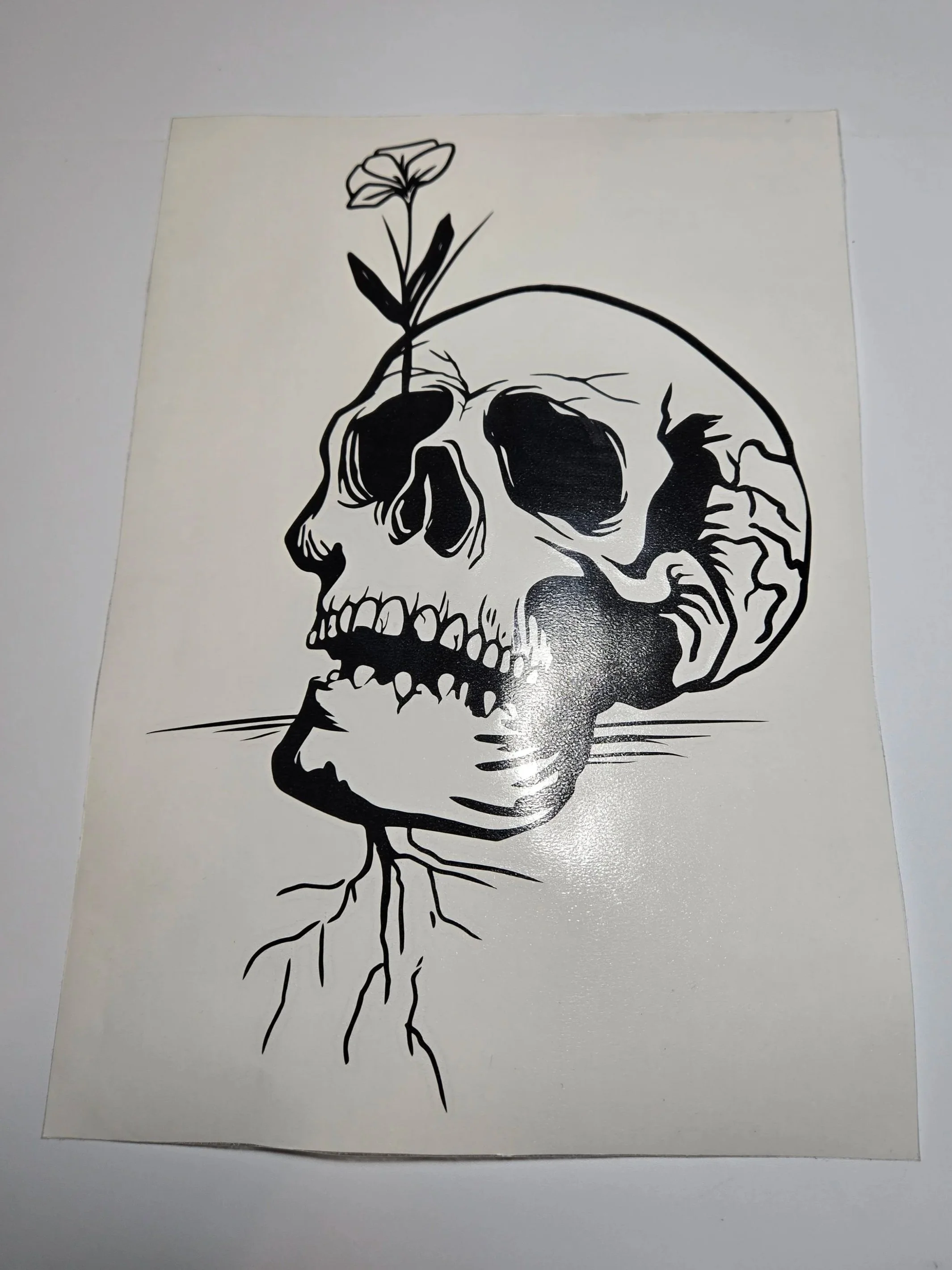 11" Deathbloom Skull Decal