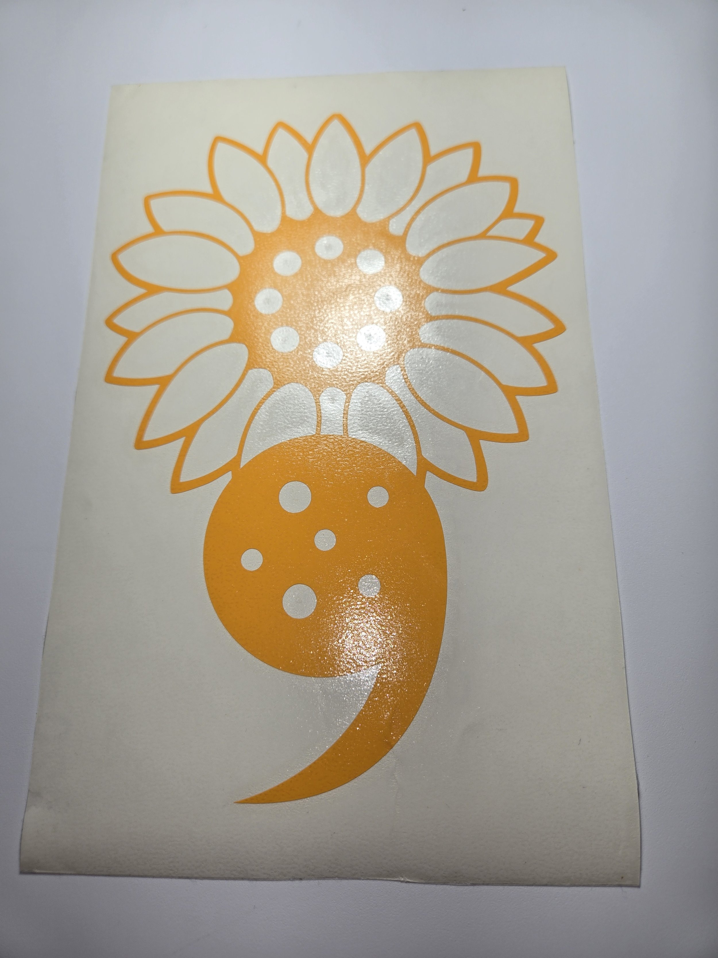 8" Sunflower Semi-Colon Decal
