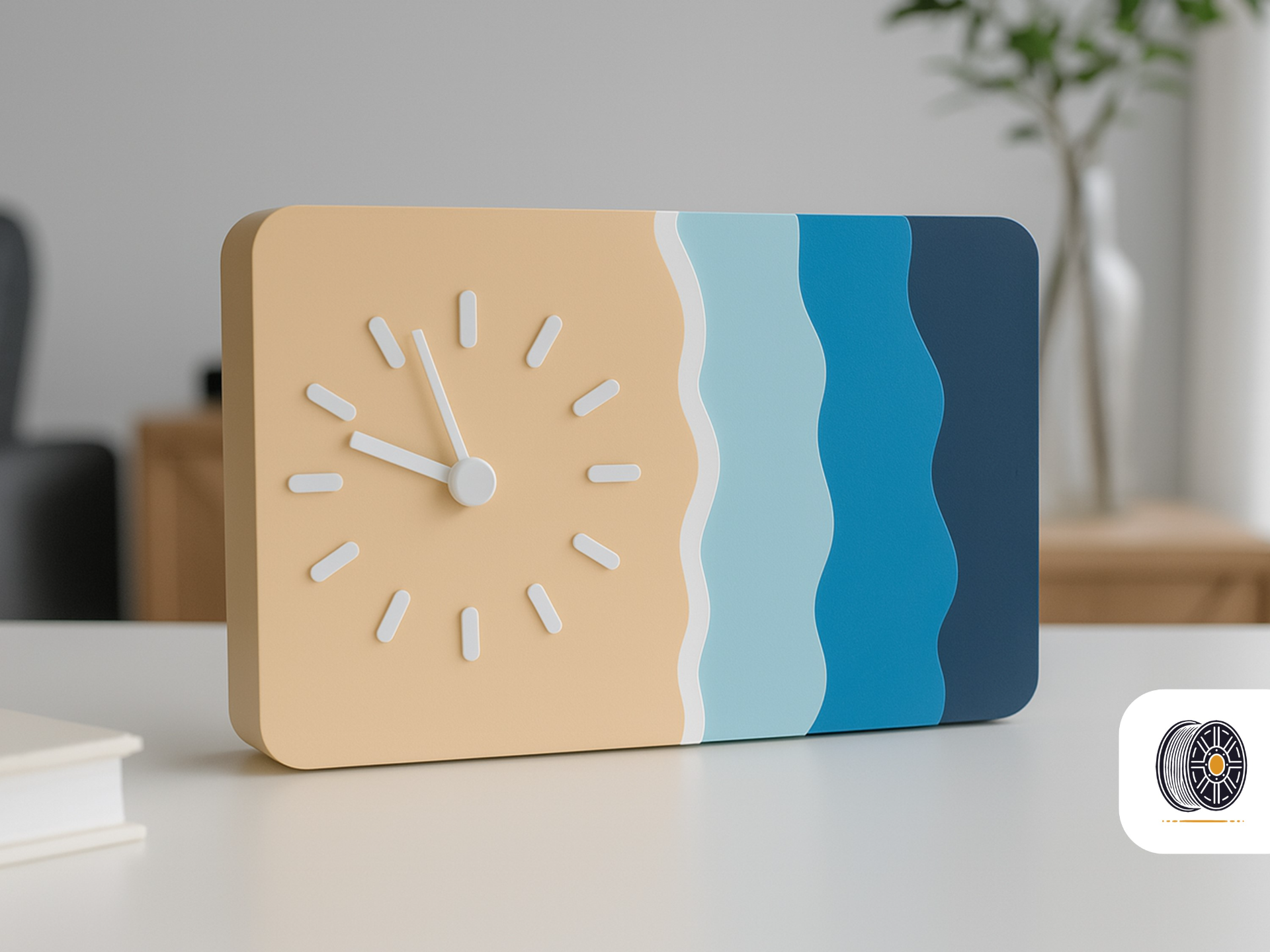 Waveform Desk Clock — Minimalist Wave Design