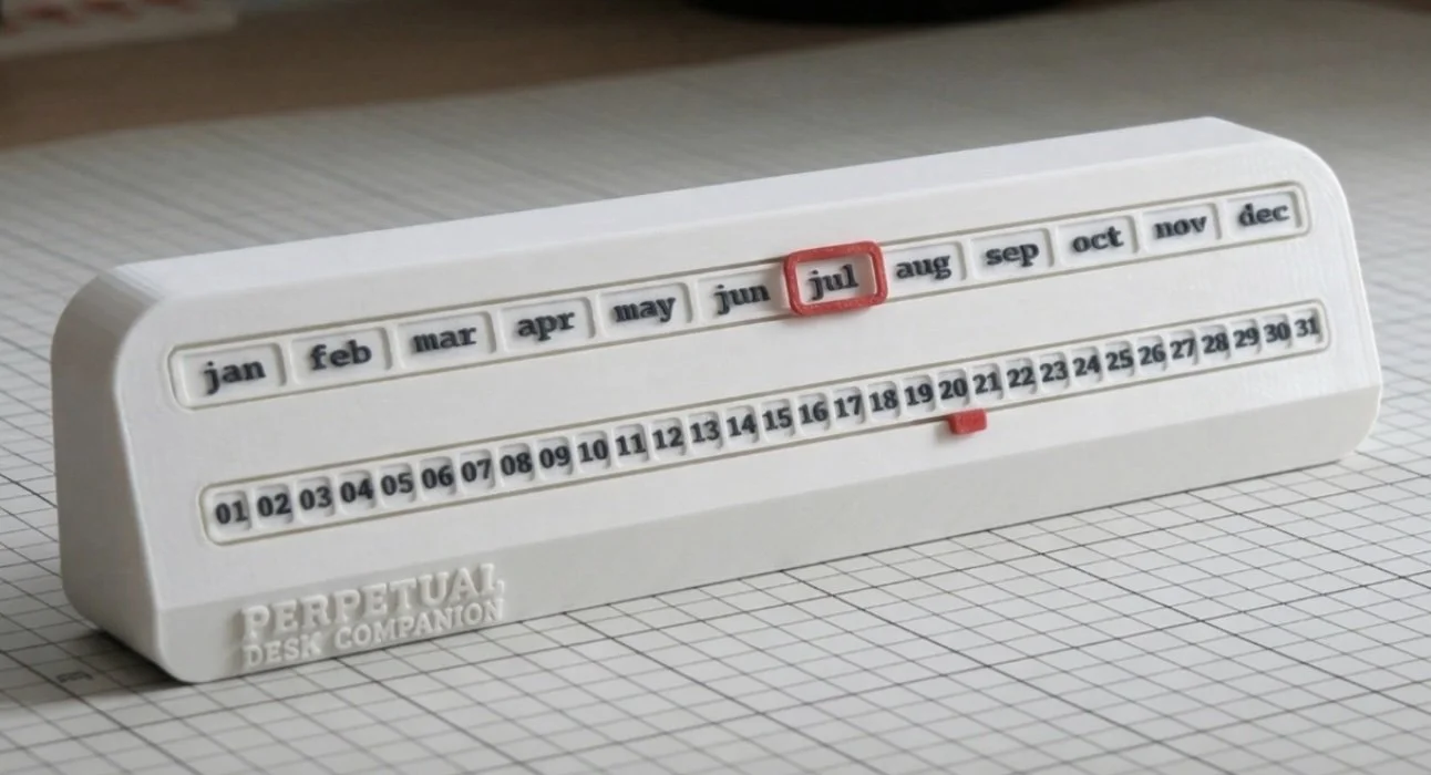 Perpetual Calendar — Sliding Tile Desk Calendar