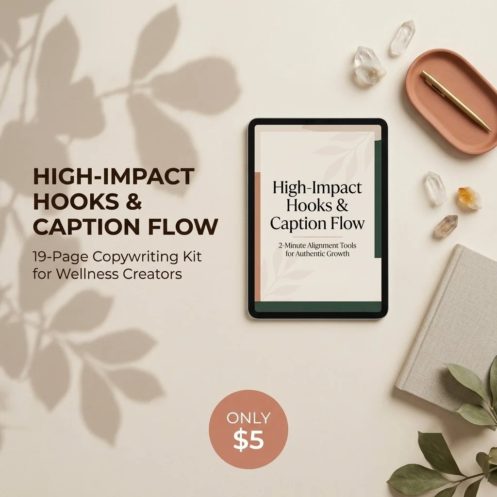 High Impact Hooks & Caption Flow for Wellness Coaches, Mindful Instagram Templates, Spiritual Creator Social Media Guide, Copywriting Kit PDF