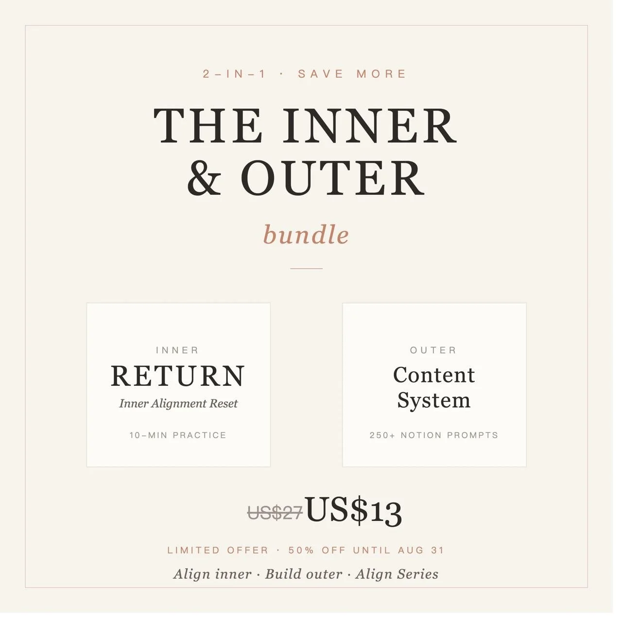 The Inner & Outer Bundle | Notion Content System + 《Return》 Inner Alignment Reset | Wellness Coach Digital Kit