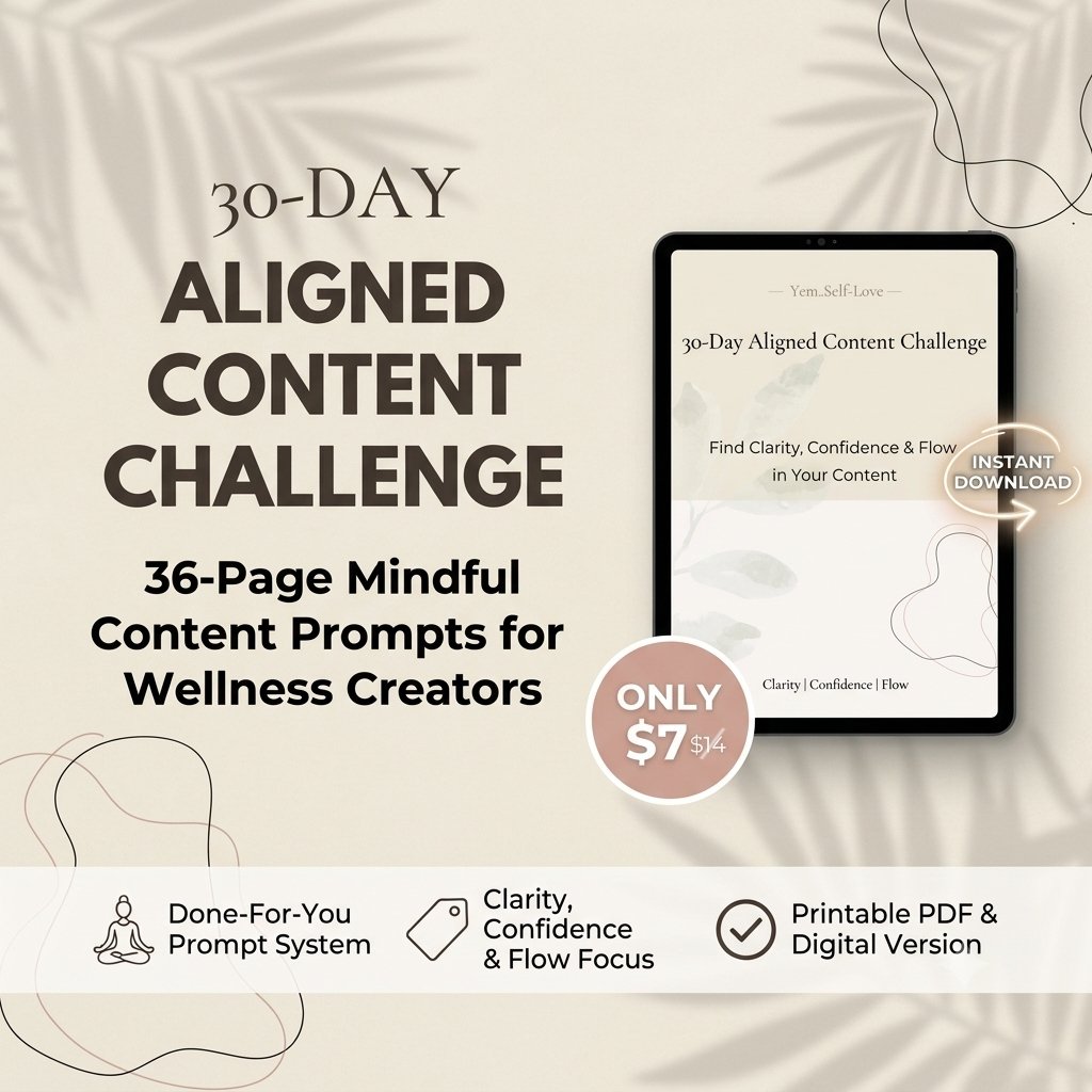 30 Day Aligned Content Challenge for Wellness Coaches, Mindful Instagram Prompts, Spiritual Creator Social Media Guide, Content Journal PDF