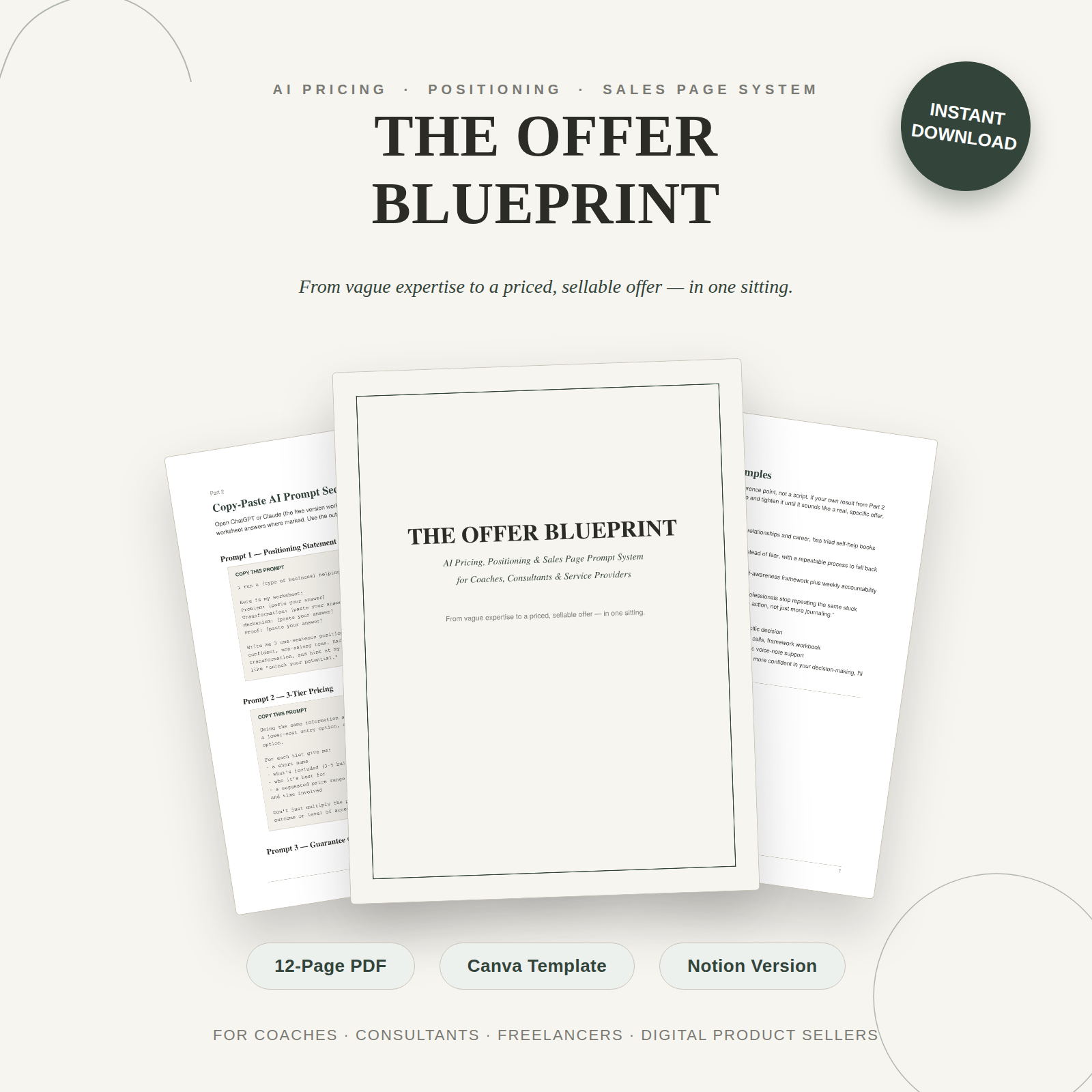 The Offer Blueprint | AI Pricing & Positioning System