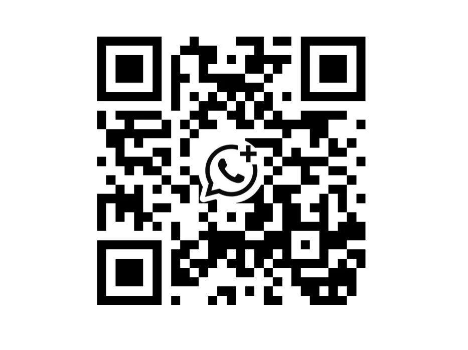 QR code with WhatsApp logo in the center