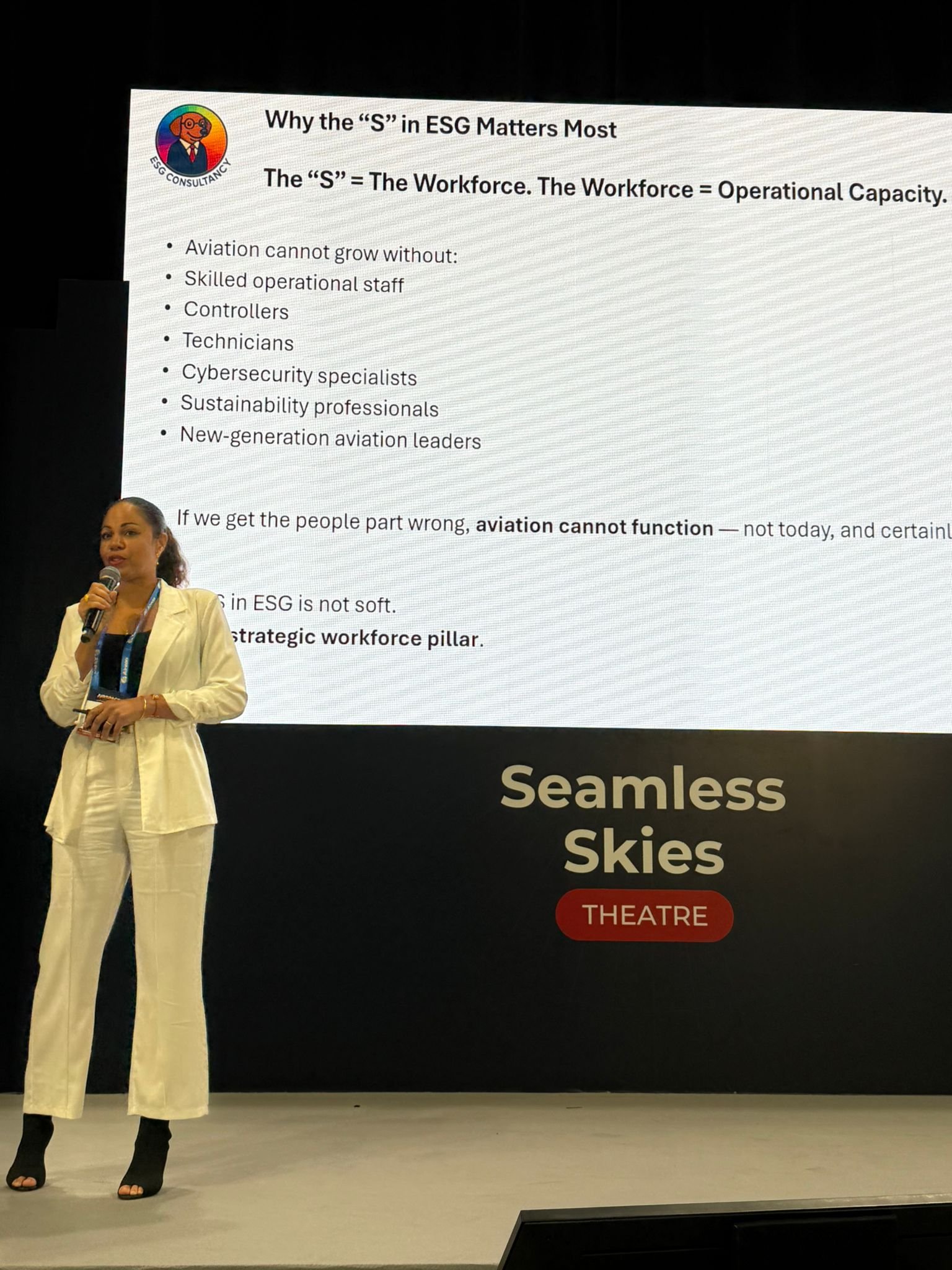 Francine Carron speaking at Airspace World in Hong Kong