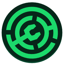 The Modrinth logo, displaying a green wrench enclosed by 2 circles on a dark green background.