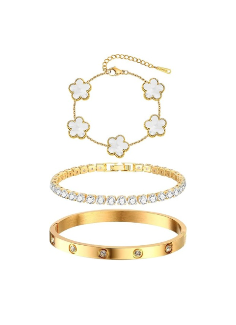 Floral Gold Bracelet Set
