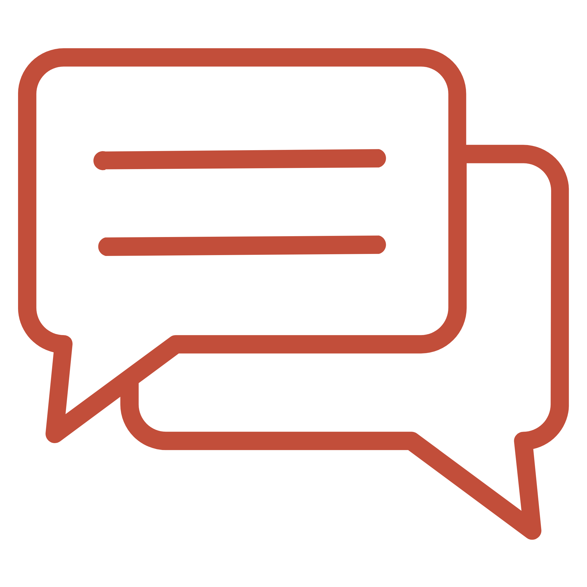 Illustration de plusieurs bulles de conversation de couleur marron foncé en style dessin.