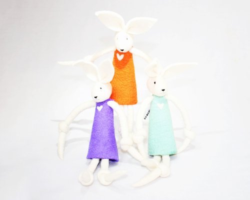Sculptural Felt Hares