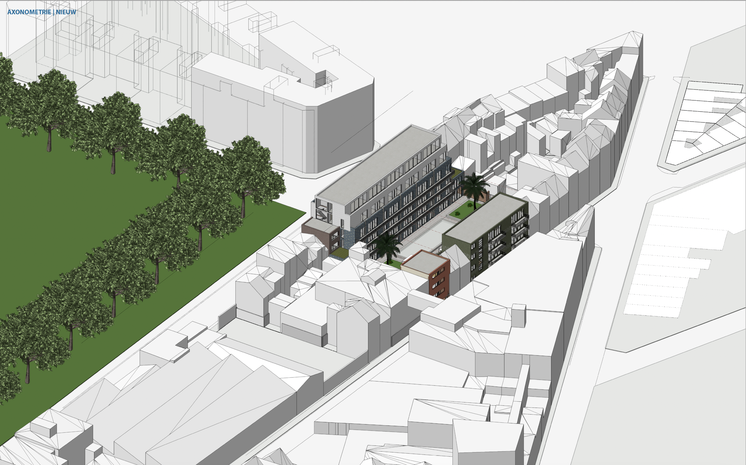3D architectural masterplan and urban context model by Tom Naeyaert Architecture.