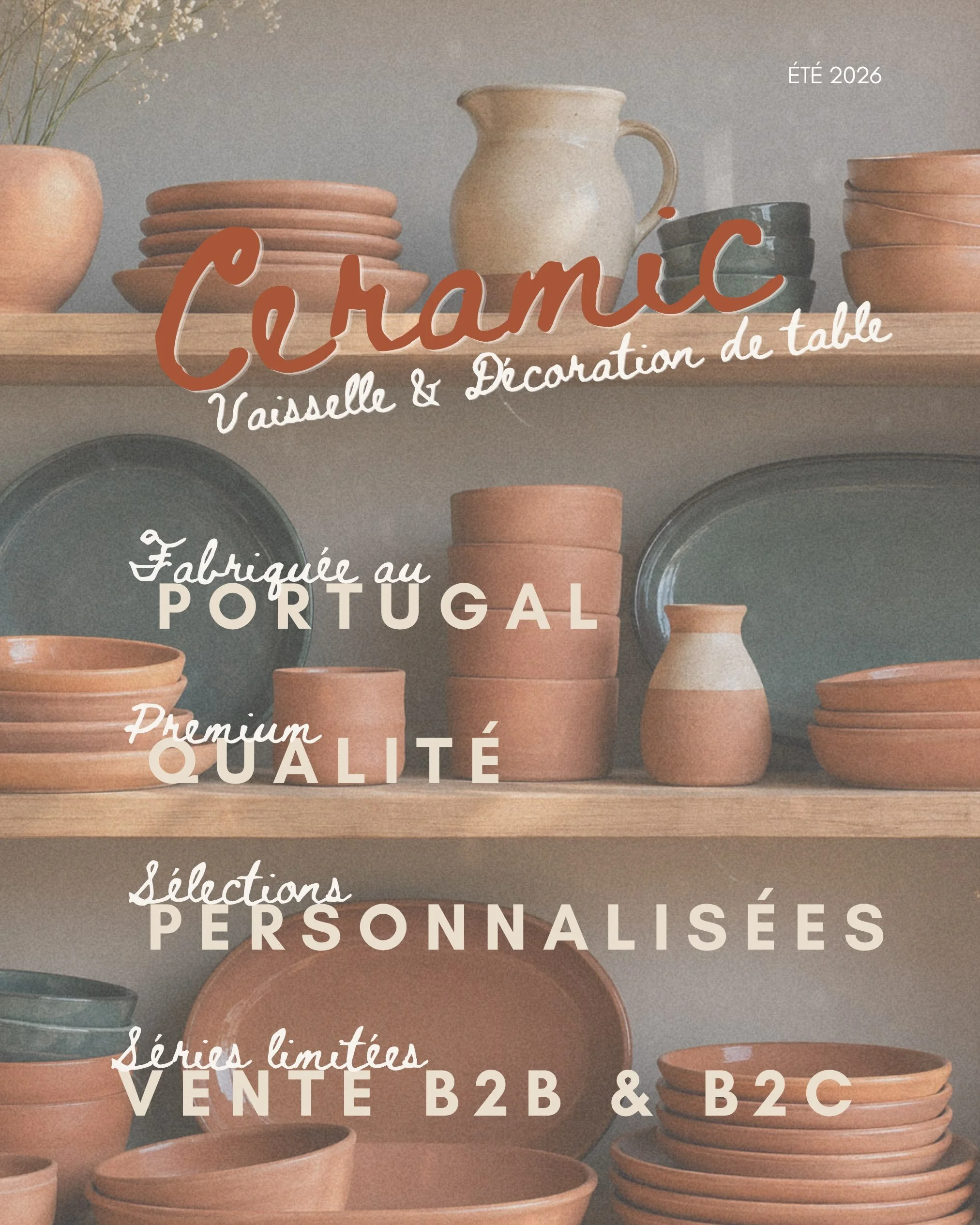 Nos engagements, simplement.

🇵🇹 Une s&eacute;lection de c&eacute;ramiques de caract&egrave;re, de vaisselle et d&rsquo;objets d&eacute;coratifs, fabriqu&eacute;s exclusivement au Portugal. 🤝 Des artisans et manufactures choisis avec exigence pour