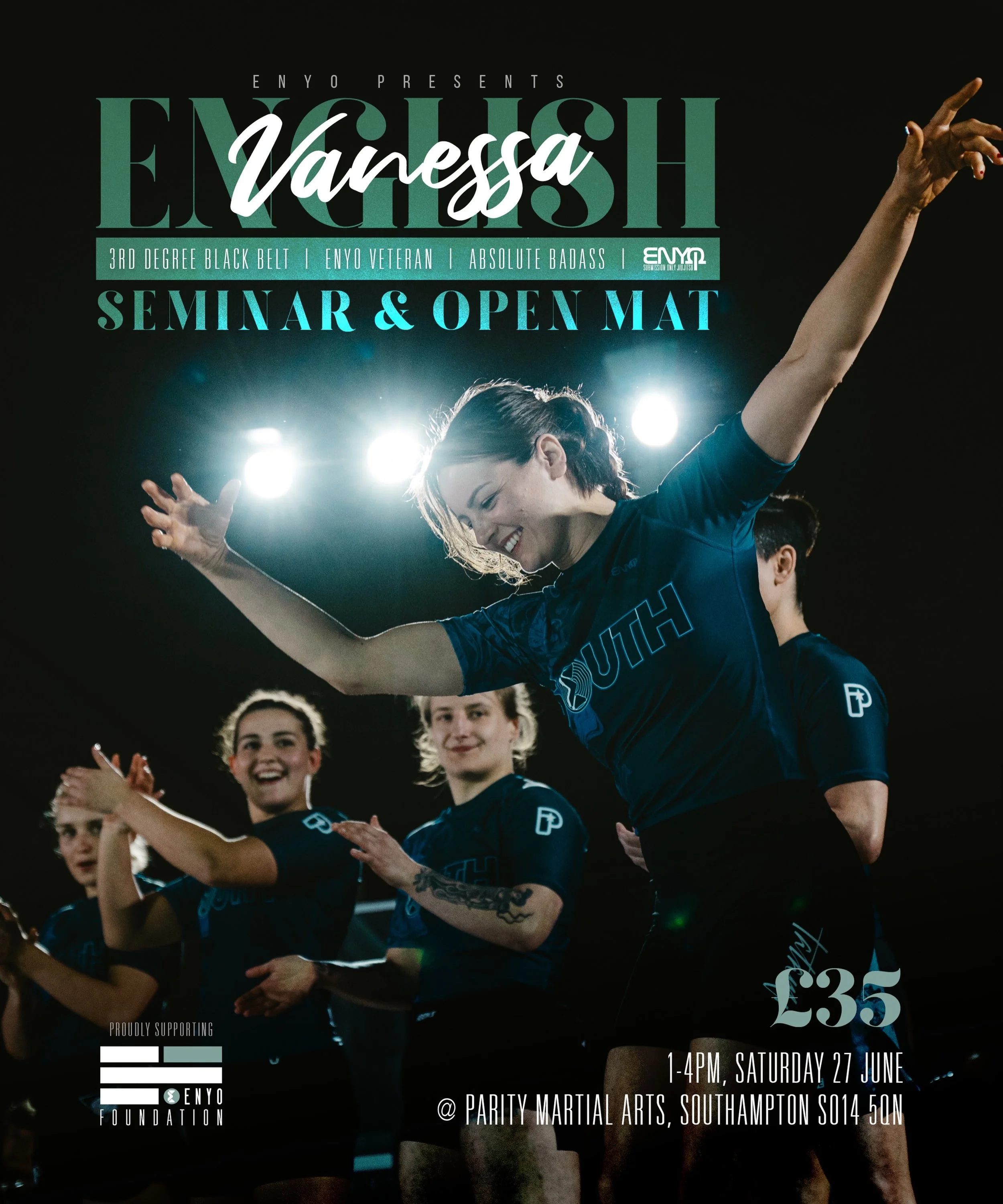 🔥 ENYO PRESENTS: VANESSA ENGLISH Women&rsquo;s only Seminar 🔥
3rd Degree Black Belt &bull; Enyo Veteran &bull; Absolute Badass

Our next women&rsquo;s only Enyo Open Mat has evolved into something super exciting&hellip;
Learn from the woman who sto