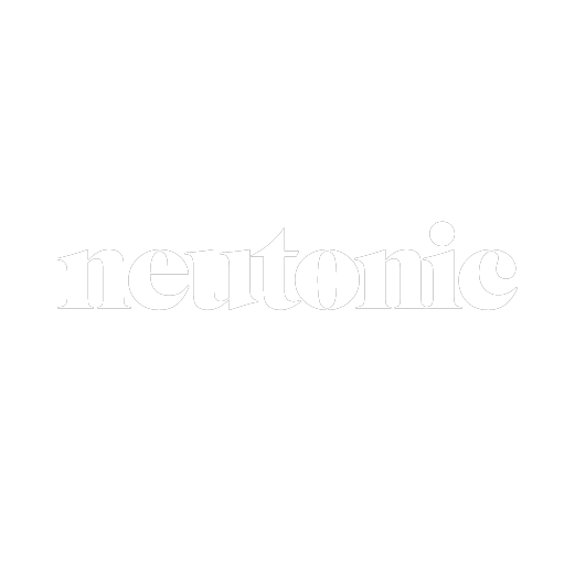 The image displays the logo of "Neutonic" with the tagline "Productivity Drink" underneath, all on a black background.