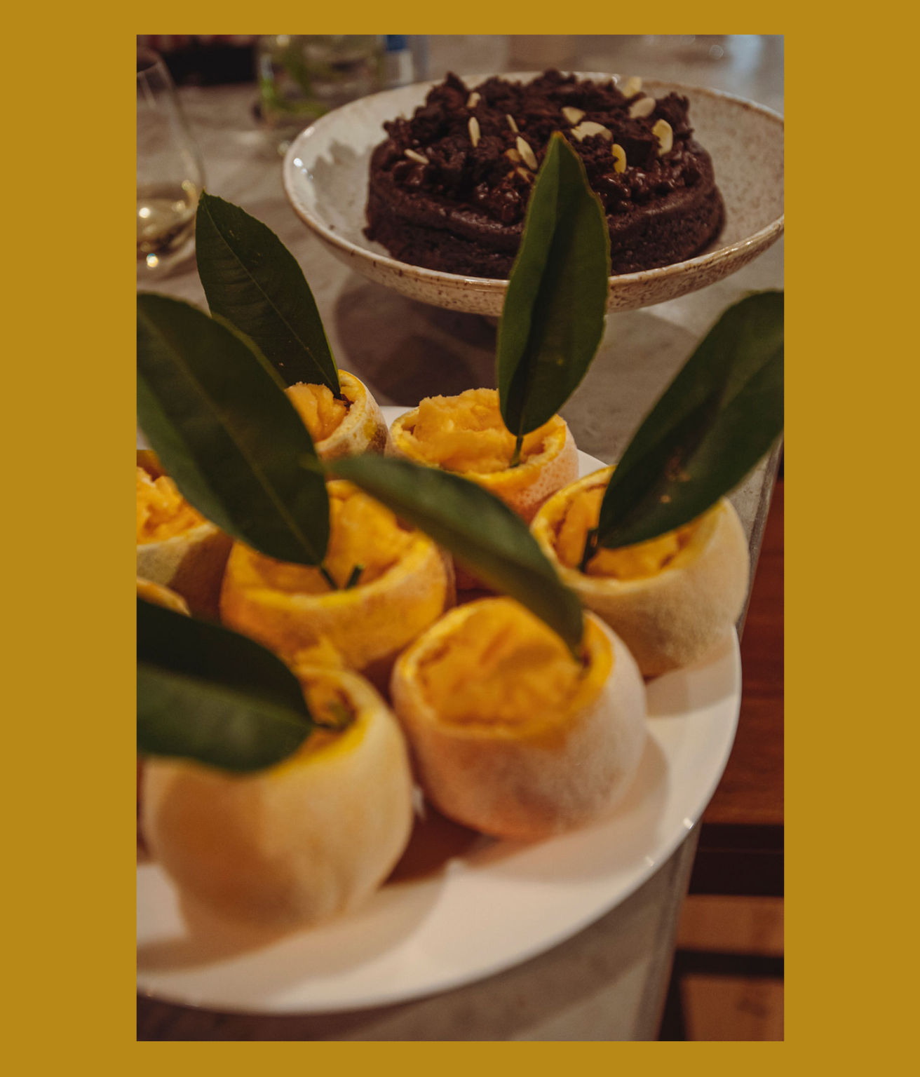Homemade lemon sorbet in its shell