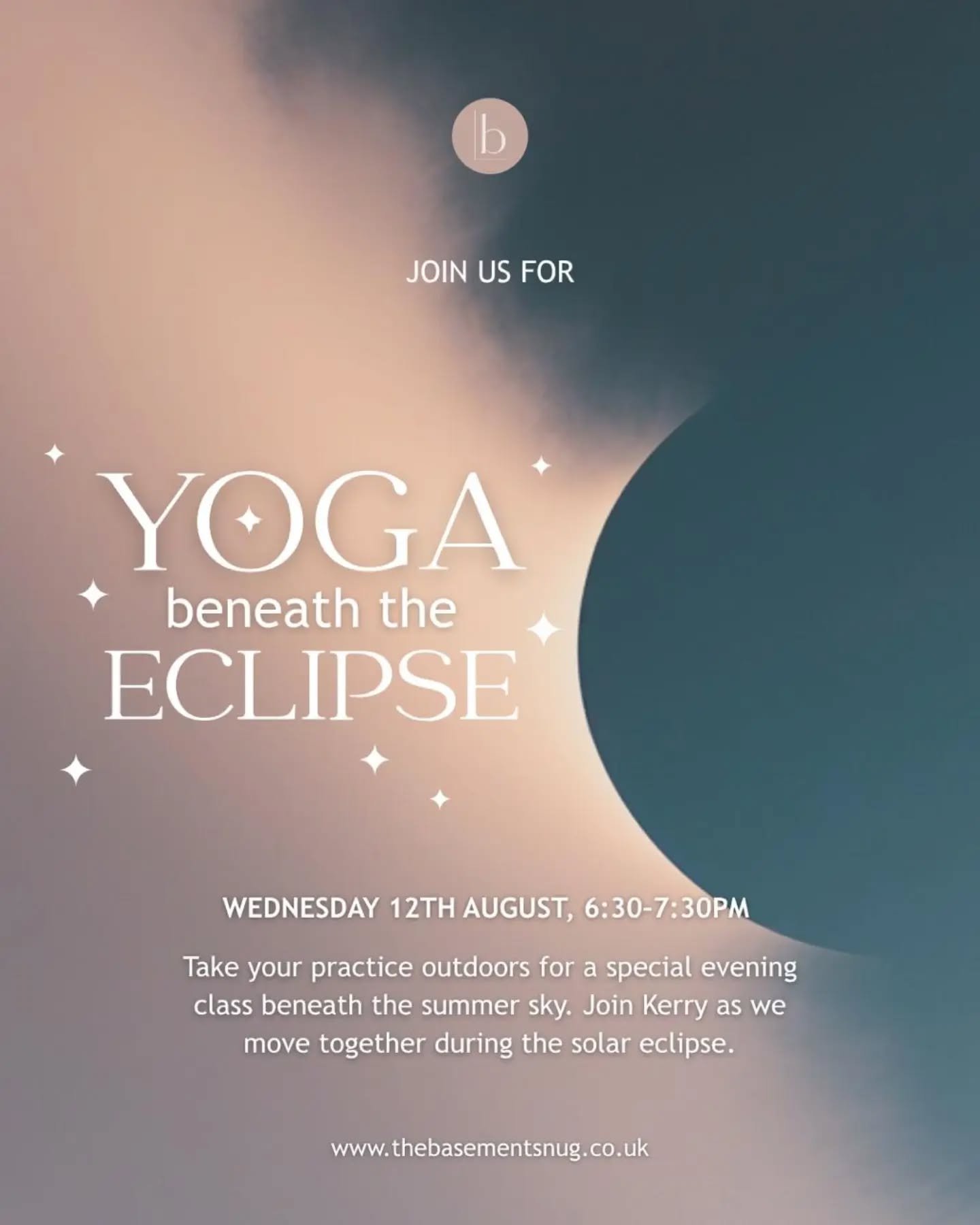 🌘&nbsp;Next week, our Wednesday evening outdoor class will be a very special one&hellip;

Join me @kerryatthesnug at&nbsp;Abbey Fields, Kenilworth&nbsp;as we enjoy an outdoor yoga practice while the solar eclipse reaches its peak.

I can&rsquo;t pro
