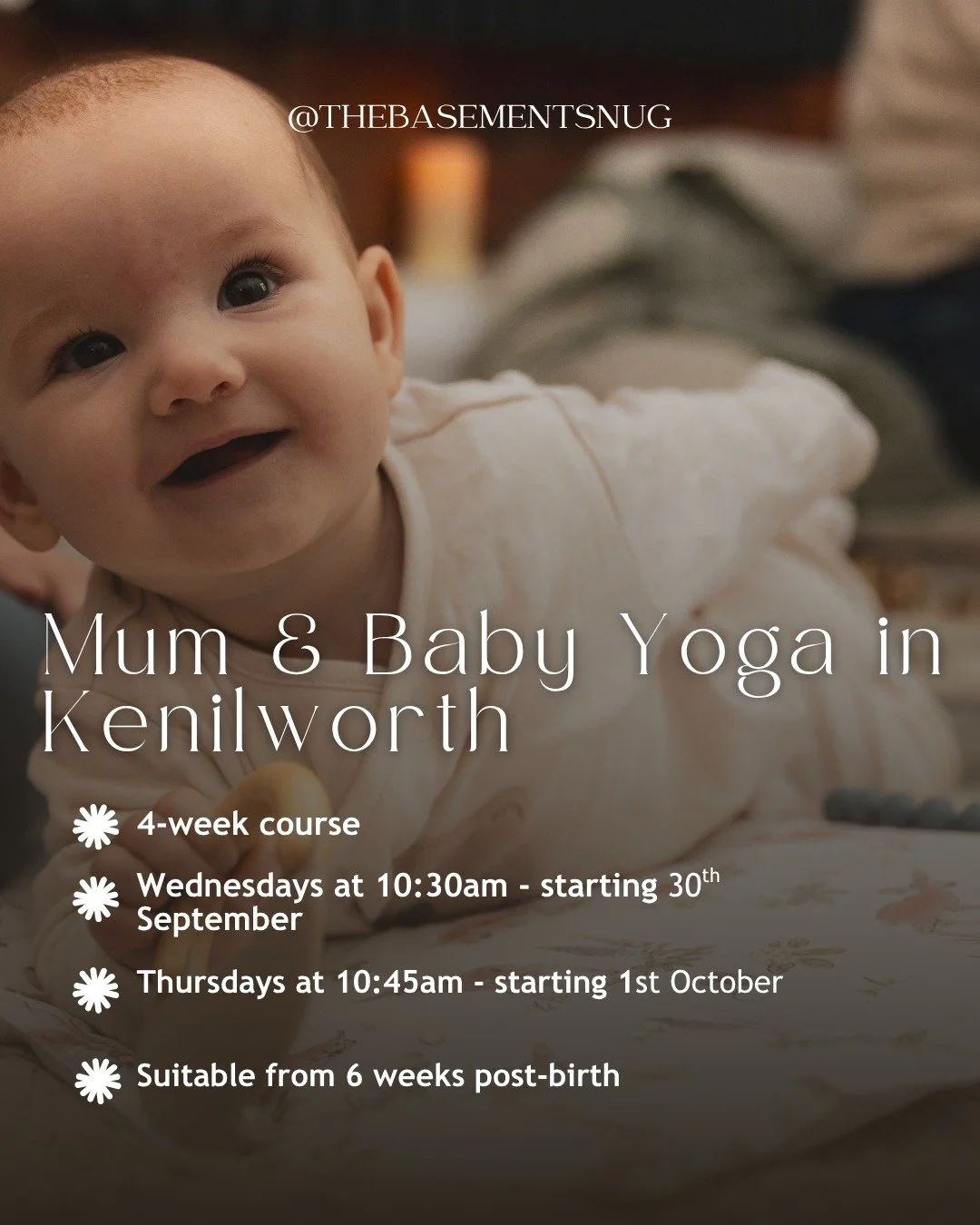 Joining us with your new bambino for our next Mum and Baby Yoga course? 

Nurture your own body post pregnancy and birth, connect with baby, meet other local Mamas and of course, enjoy coffee and cookies! 🥰

New courses start next week, book via www