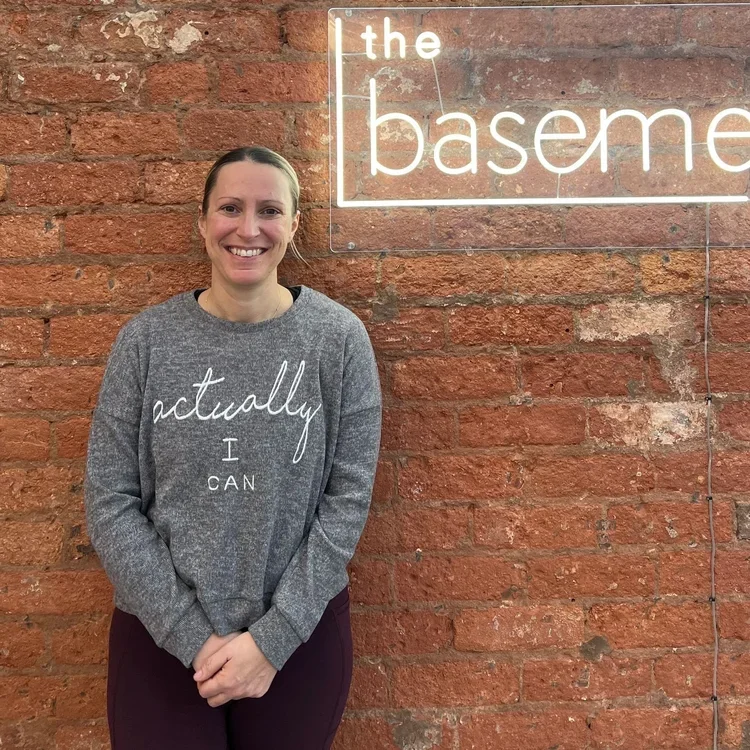 A yoga teacher at The Basement Snug Yoga Studio in Kenilworth.