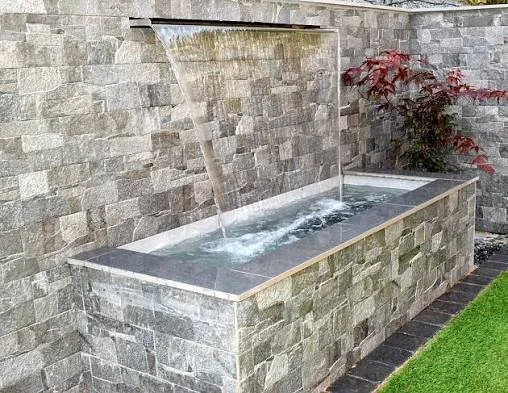 Water feature within a landscaped garden
