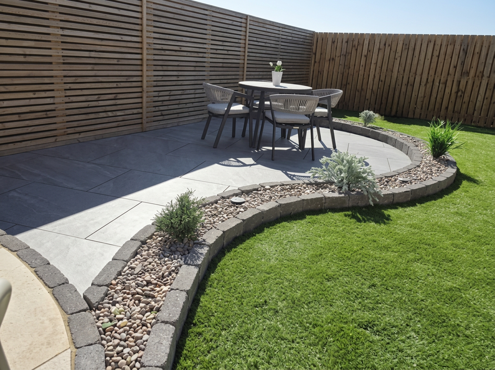 Porcelain patio installation by Bespoke Landscape Designs