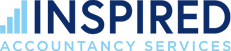 Inspire Accountancy Services logo with white and blue text on a dark background.
