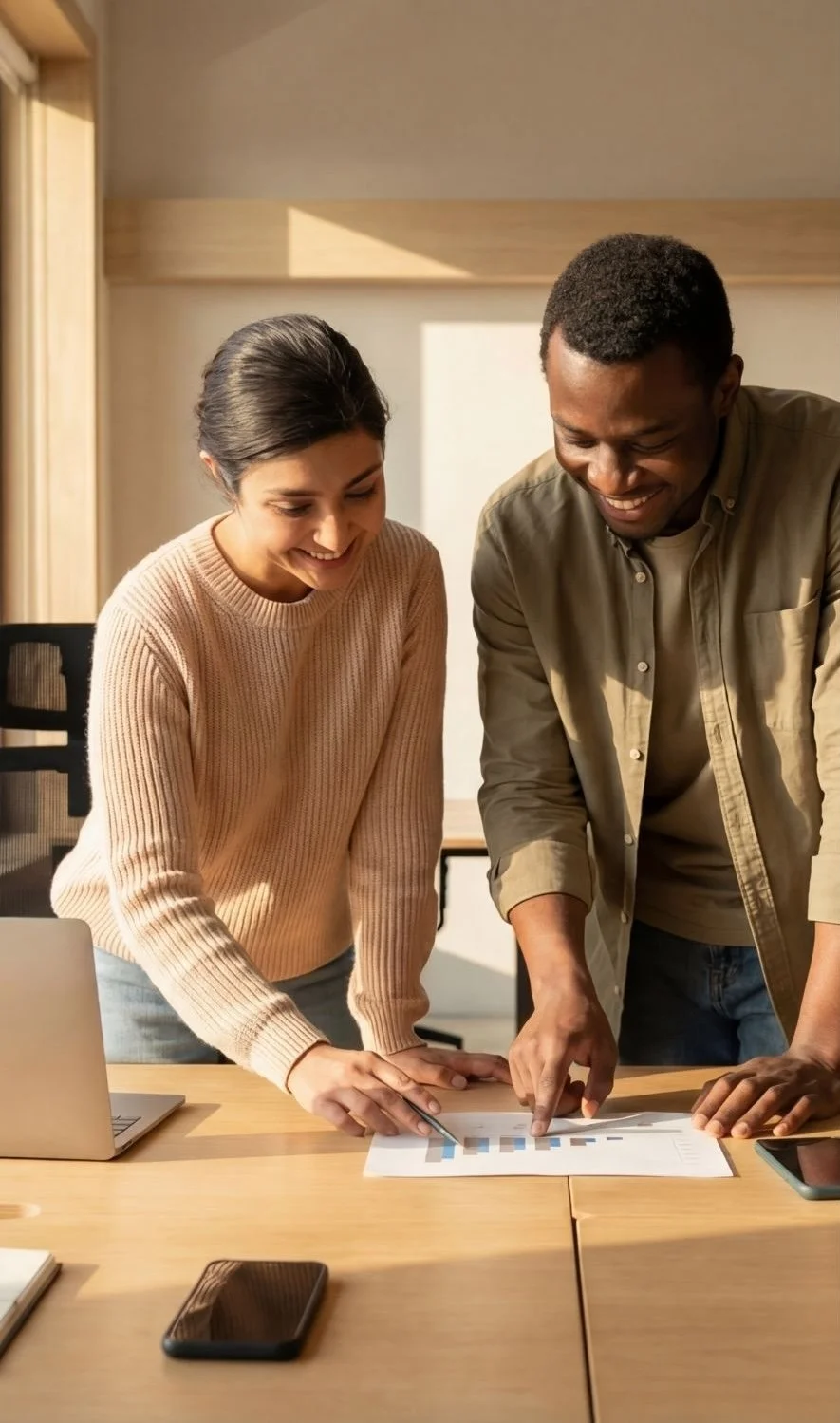 Two people while planning