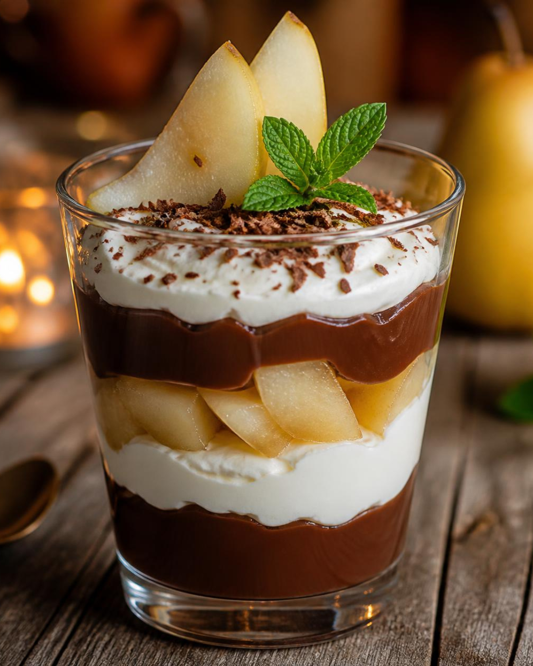 Verrine choco-poire mascarpone