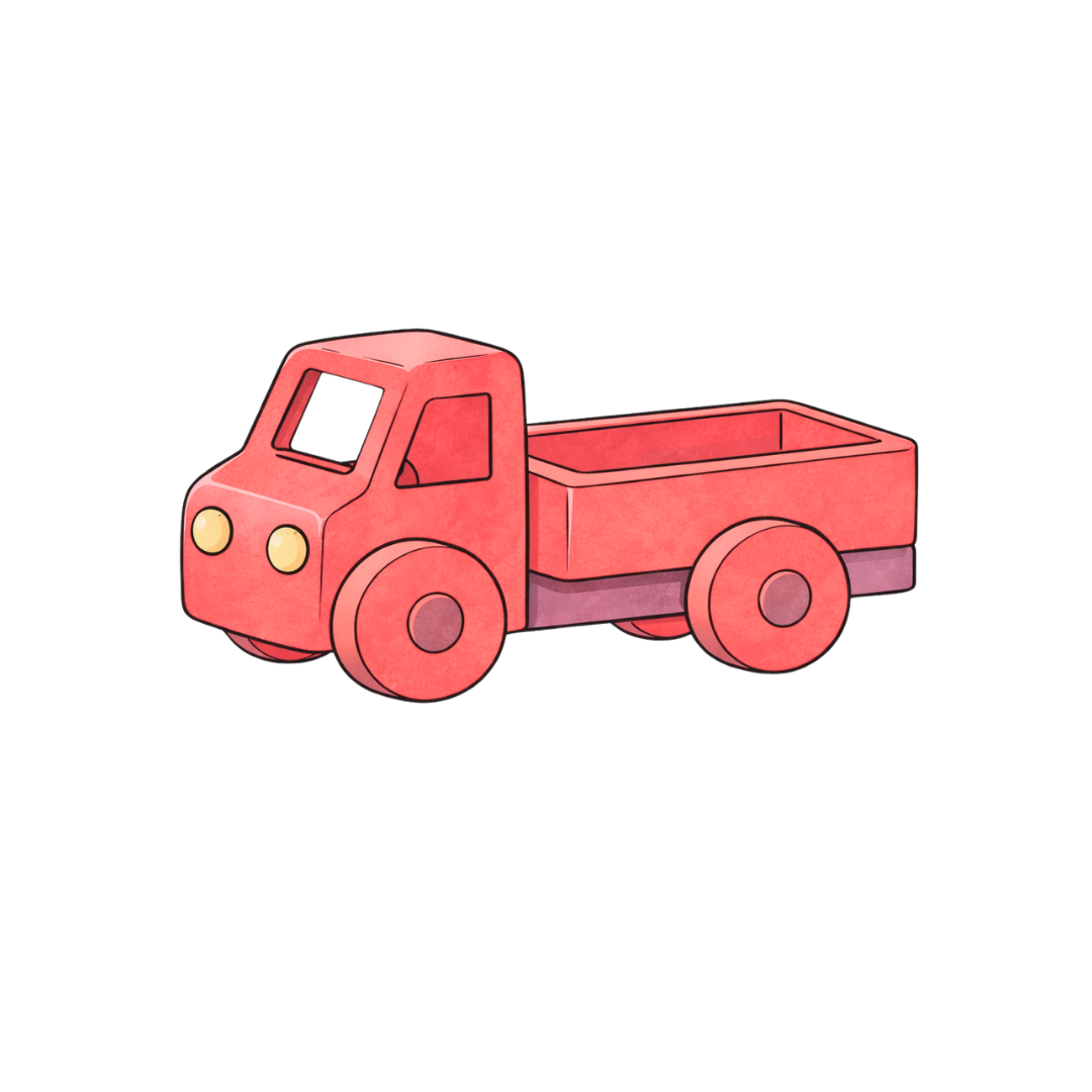 Lasten puinen kuorma-auto.