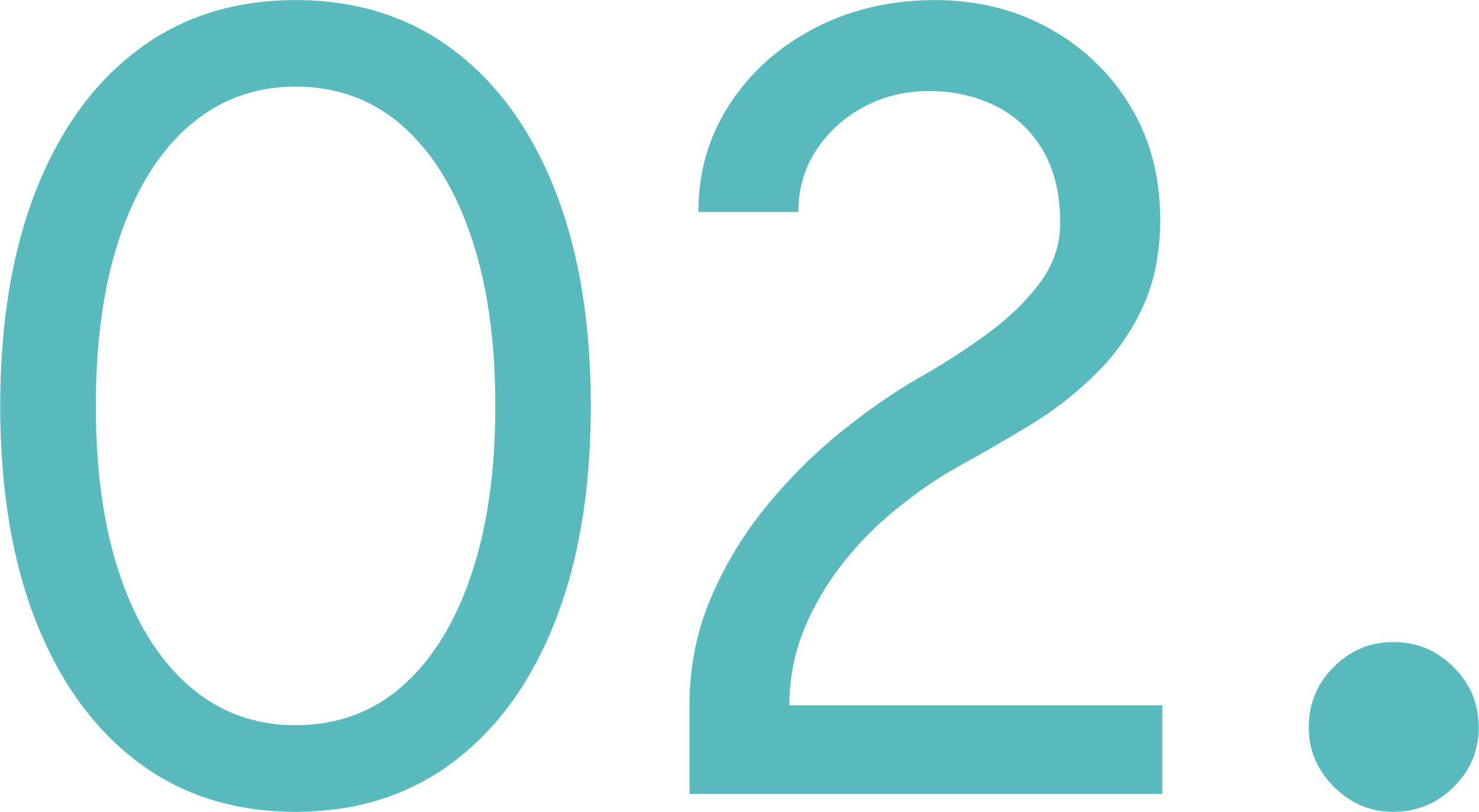large number 2 in teal