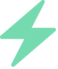 A stylized light green lightning bolt icon on a black background.