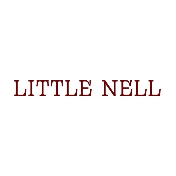 Text reading 'LITTLE NELL' in maroon font on a white background.