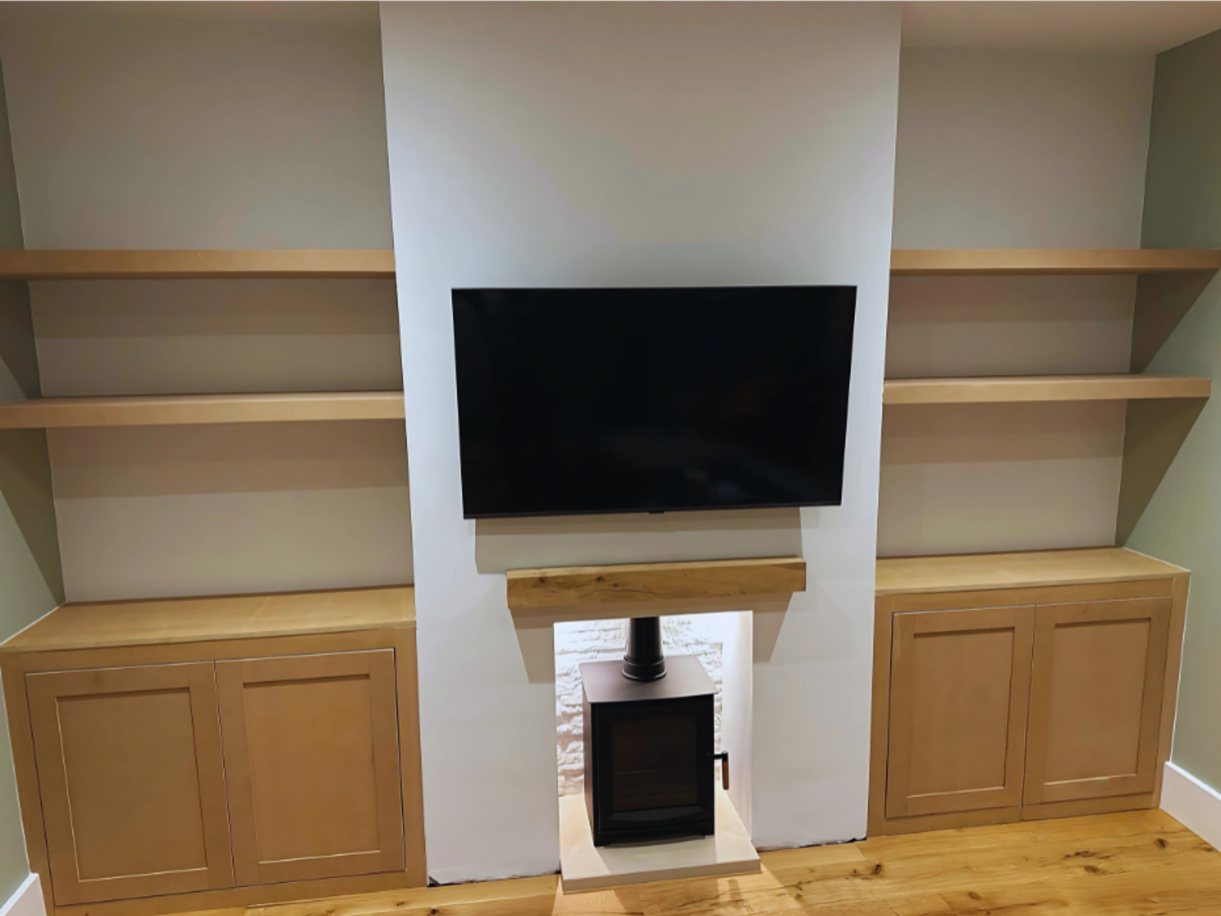 MDF alcove cupboards with shelves