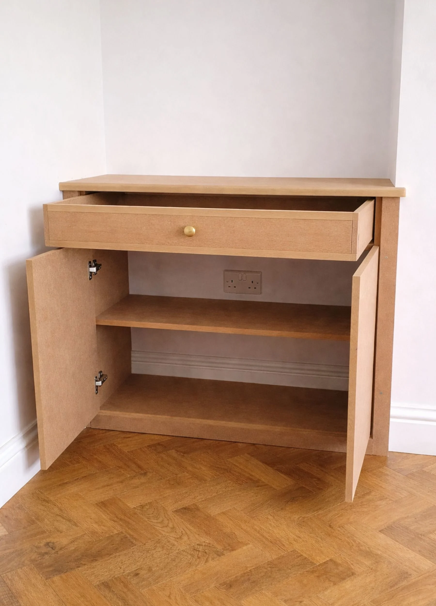 alcove cupboard with drawer