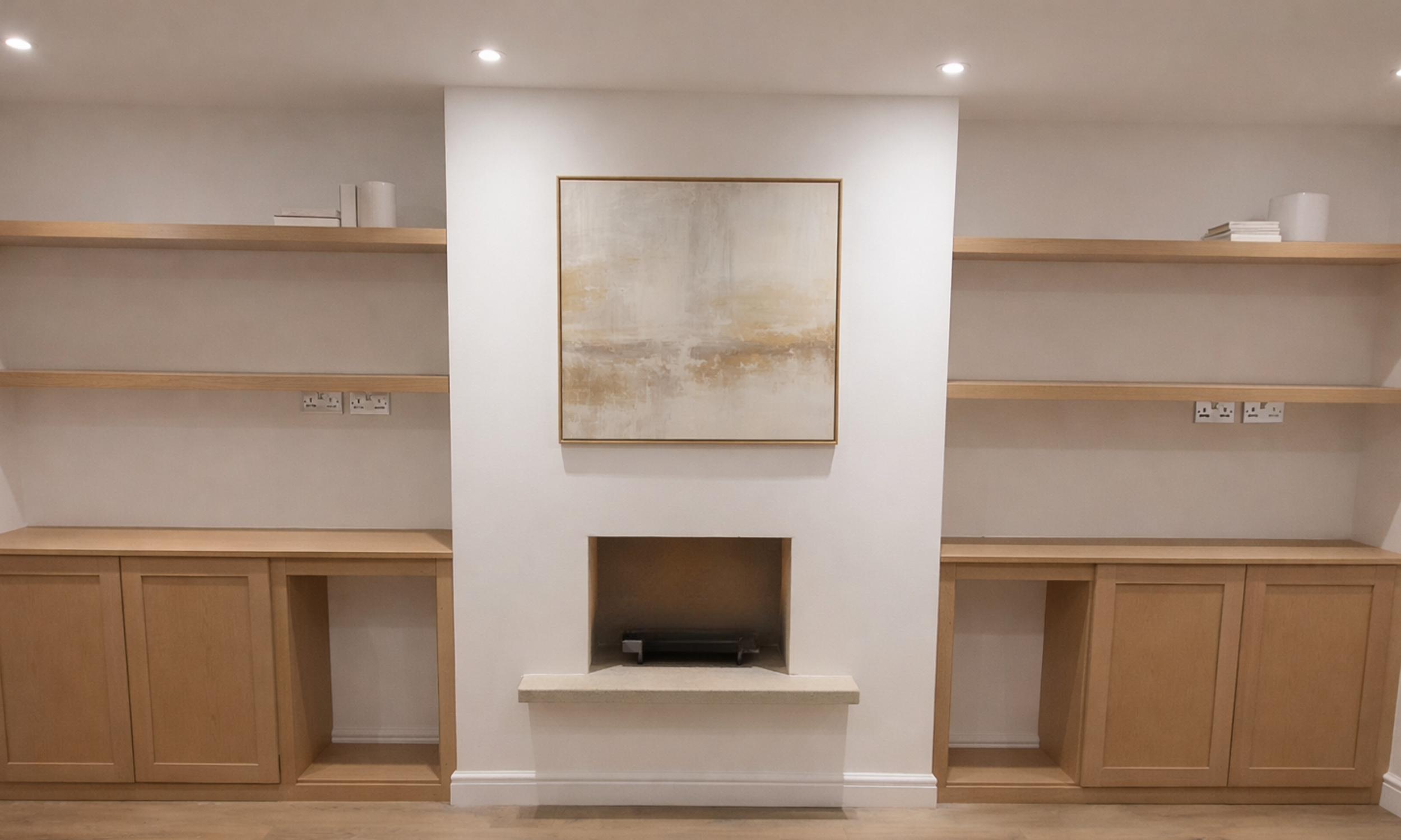 MDF alcove cupboards with shelves
