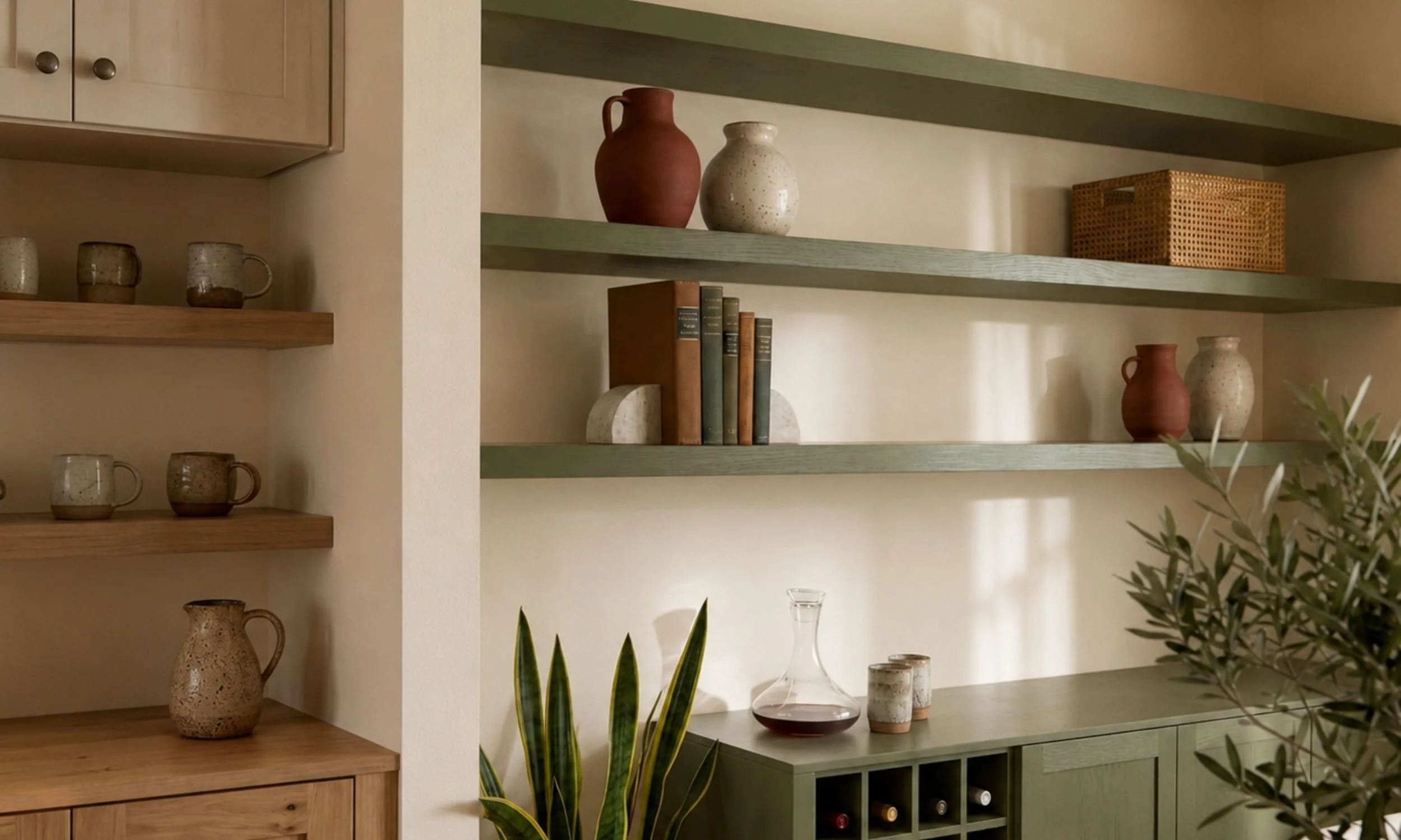 Made-to-measure MDF alcove shelves supplied as a DIY kit, unfinished and ready for painting in the UK