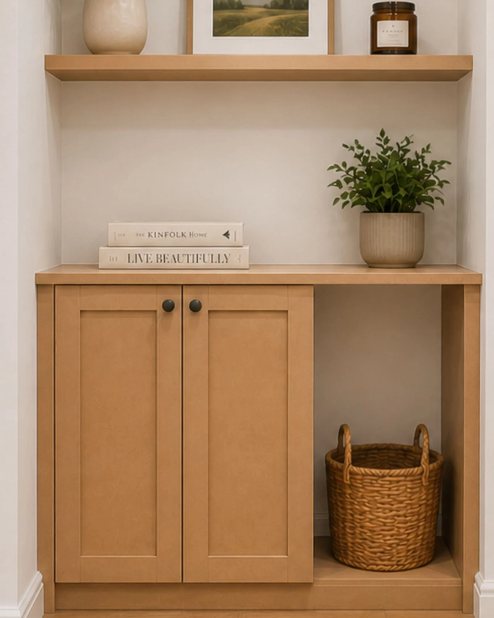 alcove cupboards made to maesure with open space