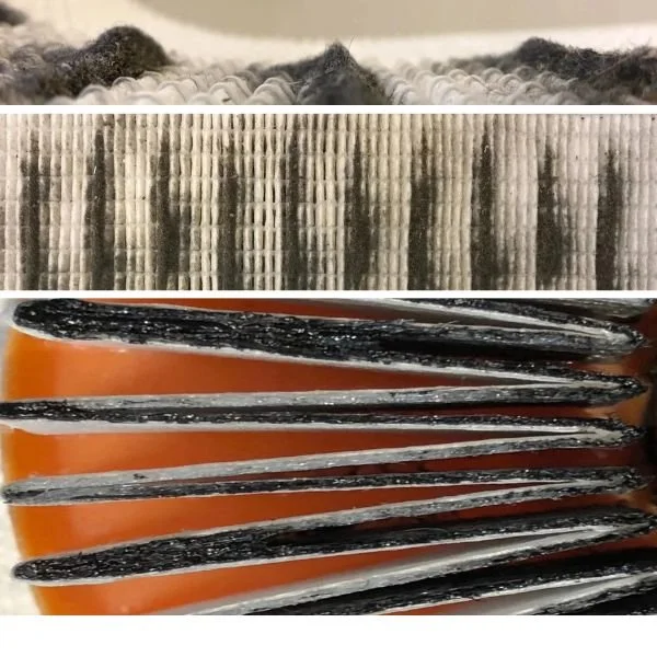 Close-up images of a car radiator, including the exterior, interior, and a detailed view of the cooling fins.