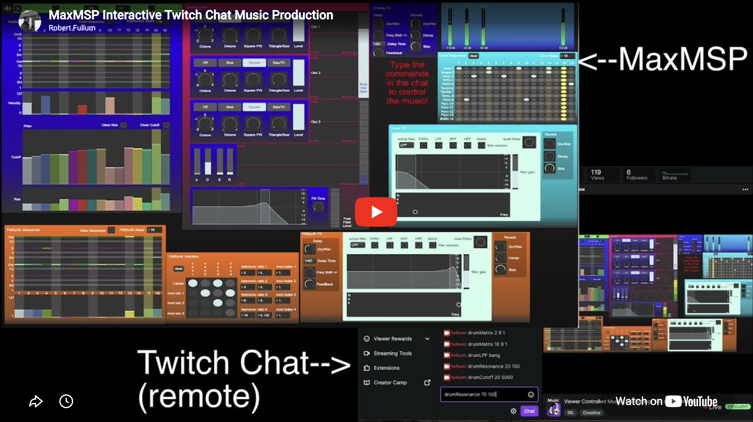 Interactive Twitch Live-code Music Suite